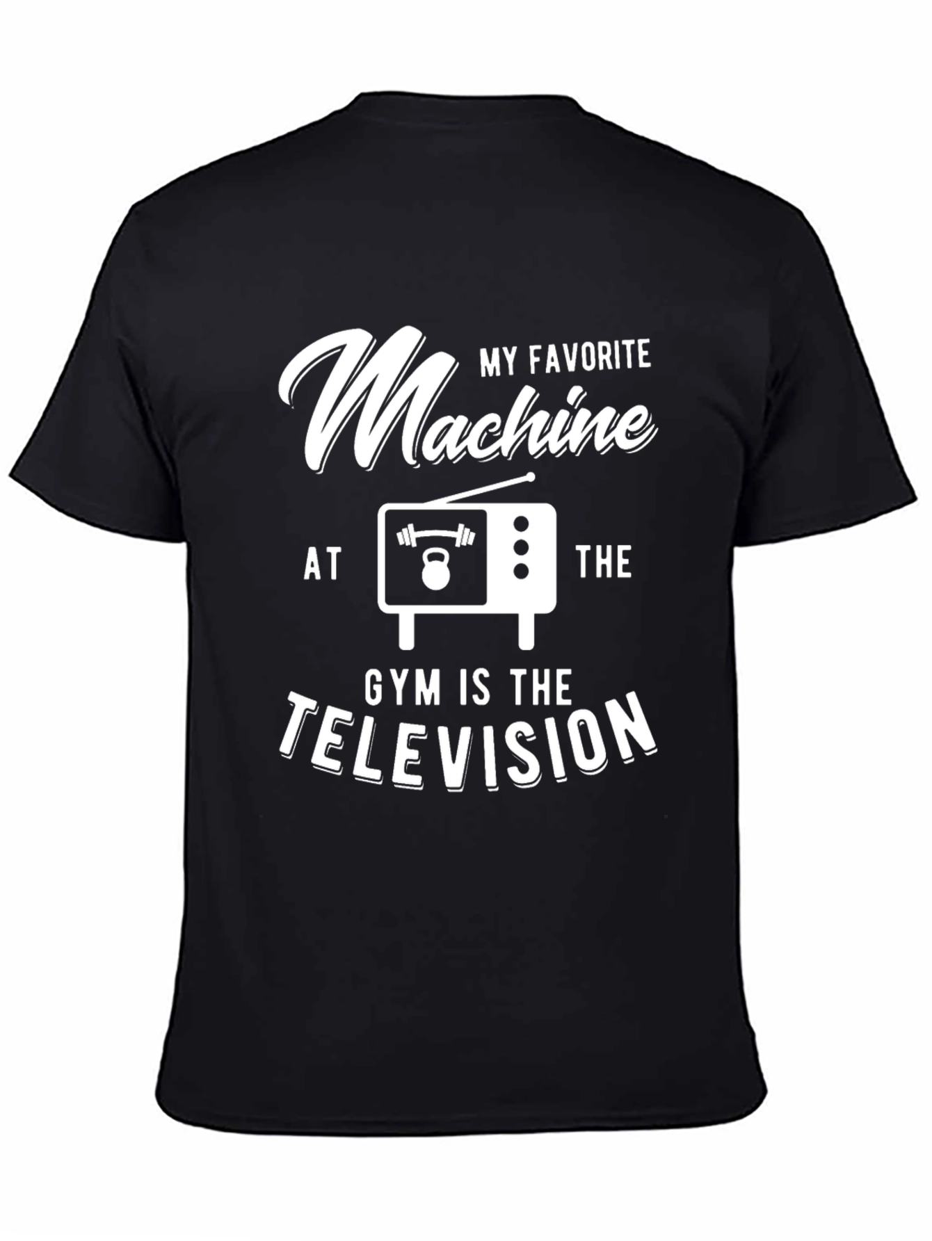 Camiseta Negra My Favorite Machine Divertida Gym