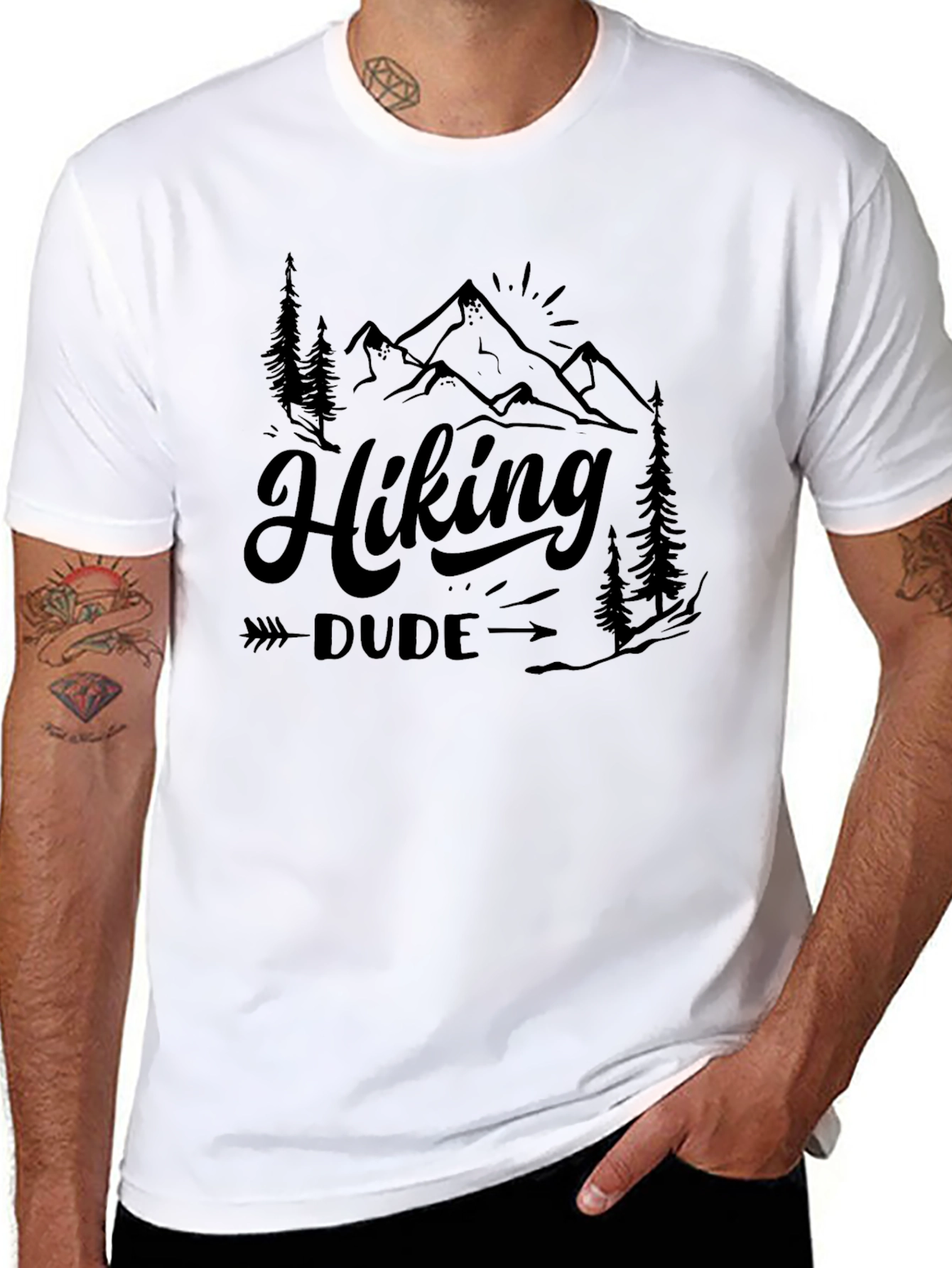 Camiseta Negra Hiking Dude - Aventura y Estilo