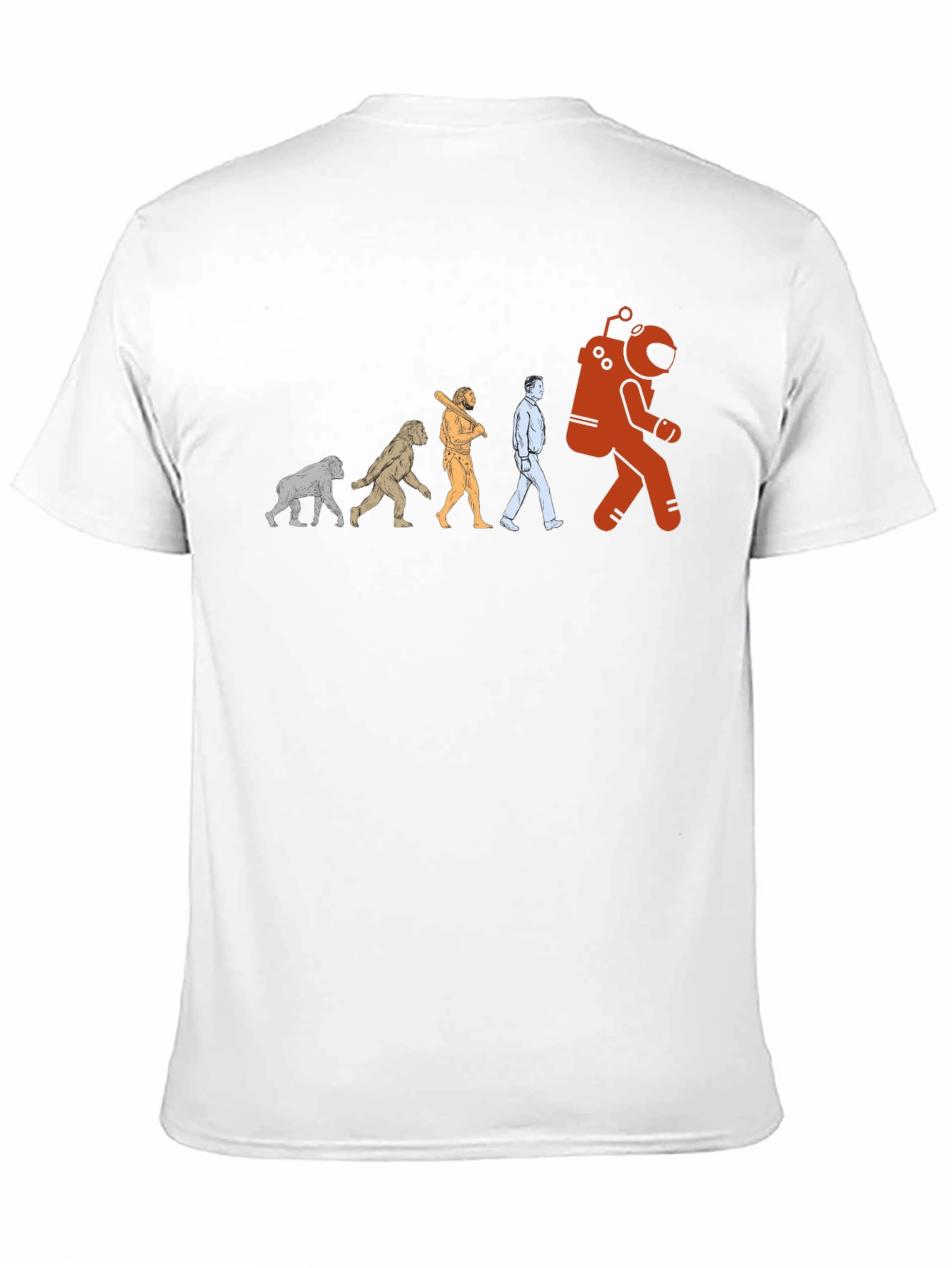 Camiseta Evolución Espacial Hombre - Diseño Divertido