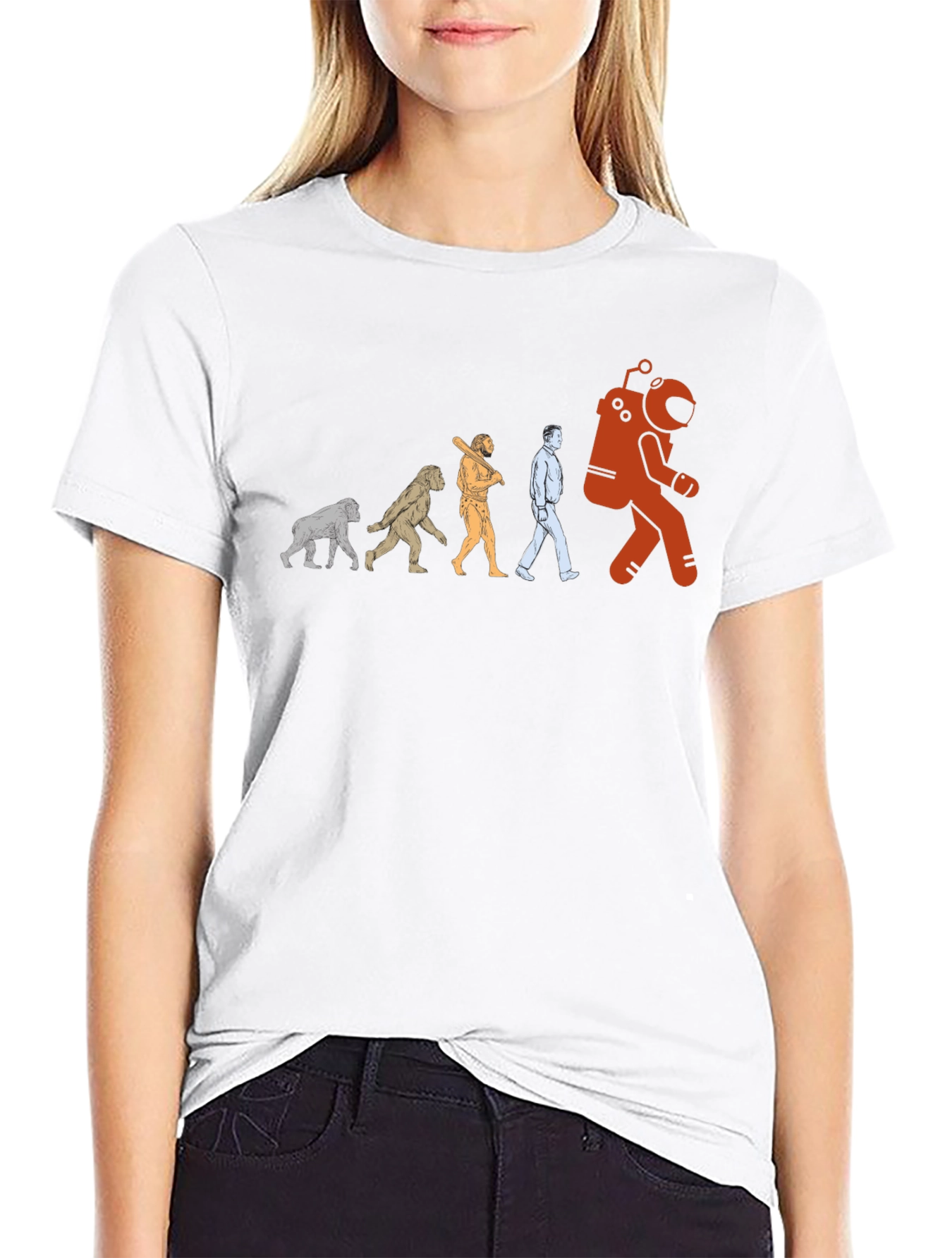 Camiseta Evolución Espacial Hombre - Diseño Divertido