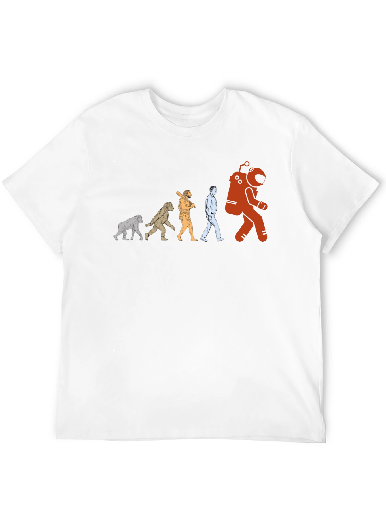 Camiseta Evolución Espacial Hombre - Diseño Divertido