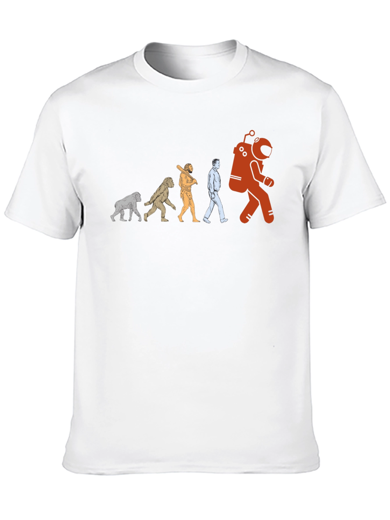 Camiseta Evolución Espacial Hombre - Diseño Divertido