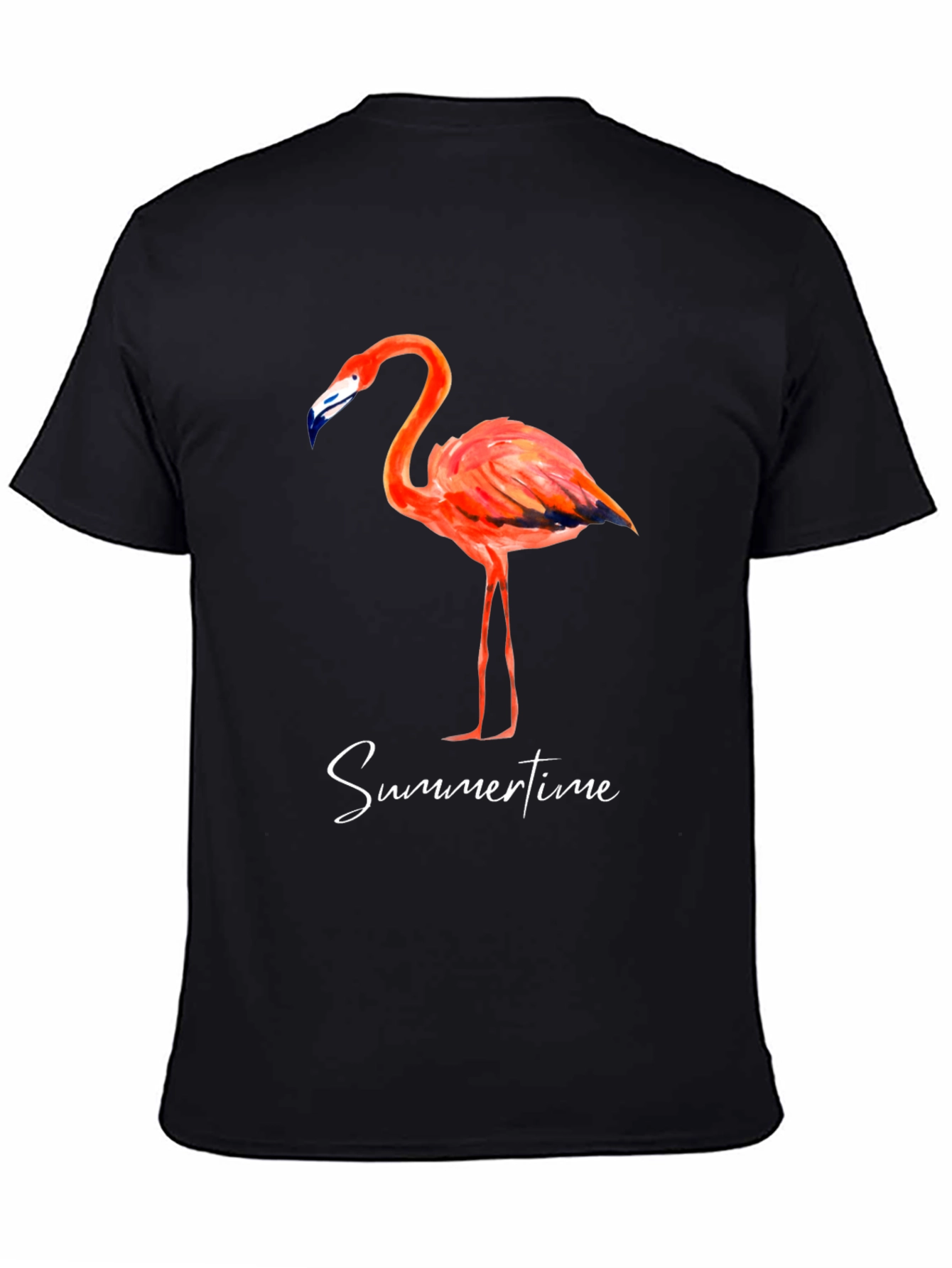 Camiseta Negra con Flamenco - Estilo Veraniego