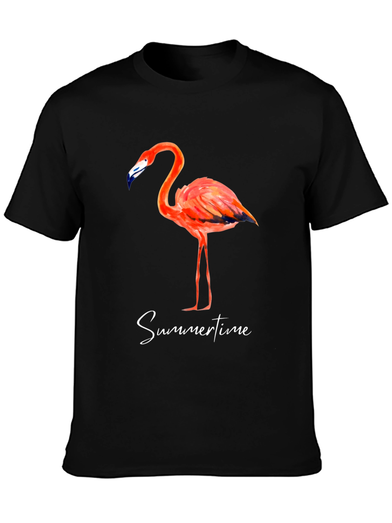 Camiseta Negra con Flamenco - Estilo Veraniego