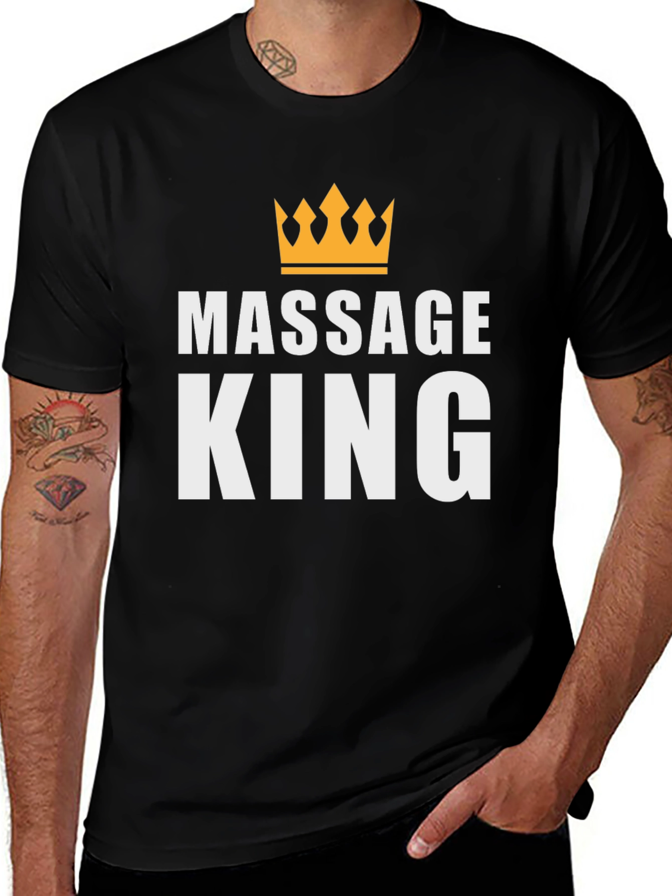Camiseta Massage King Negra para Hombre