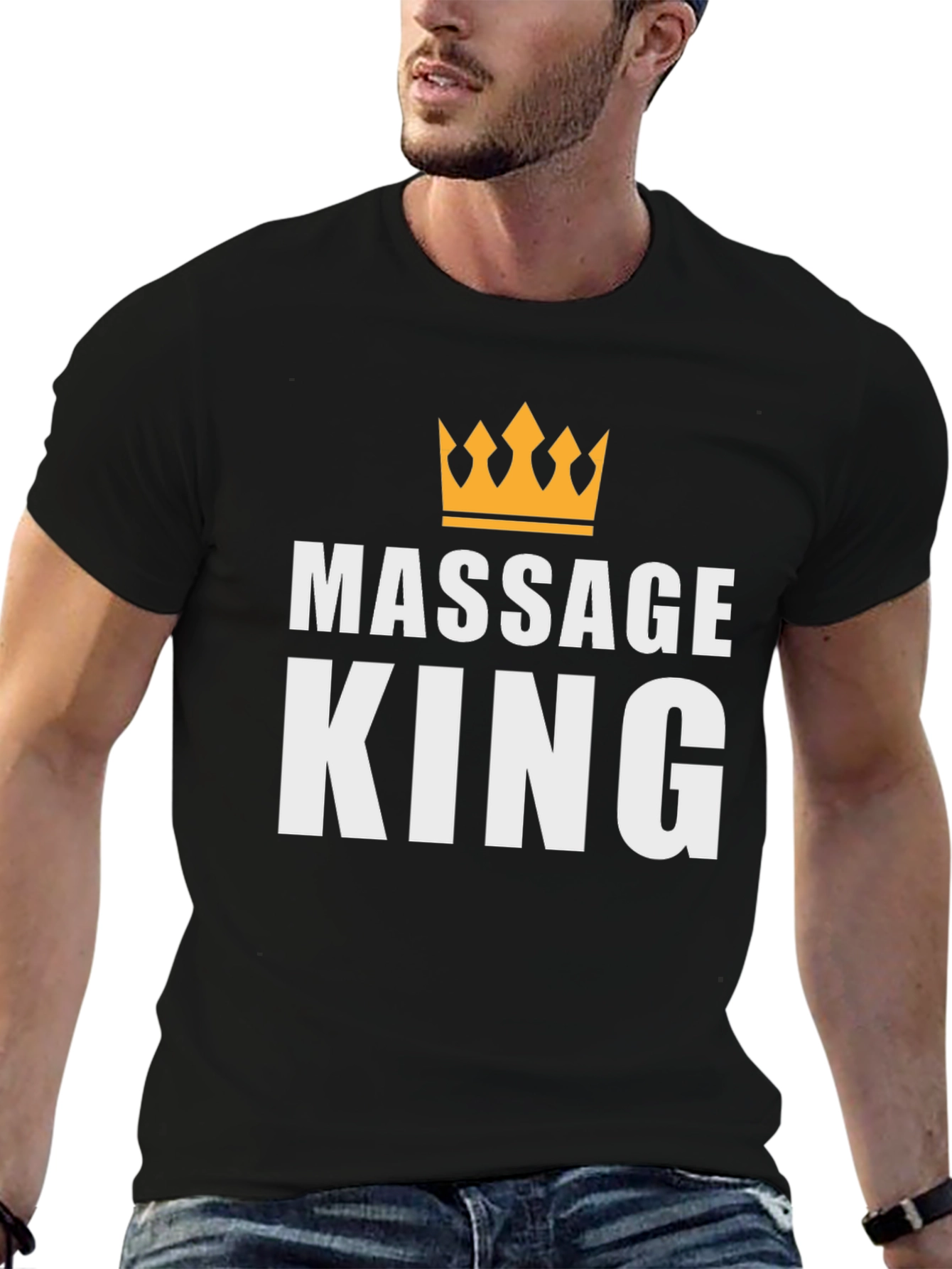 Camiseta Massage King Negra para Hombre