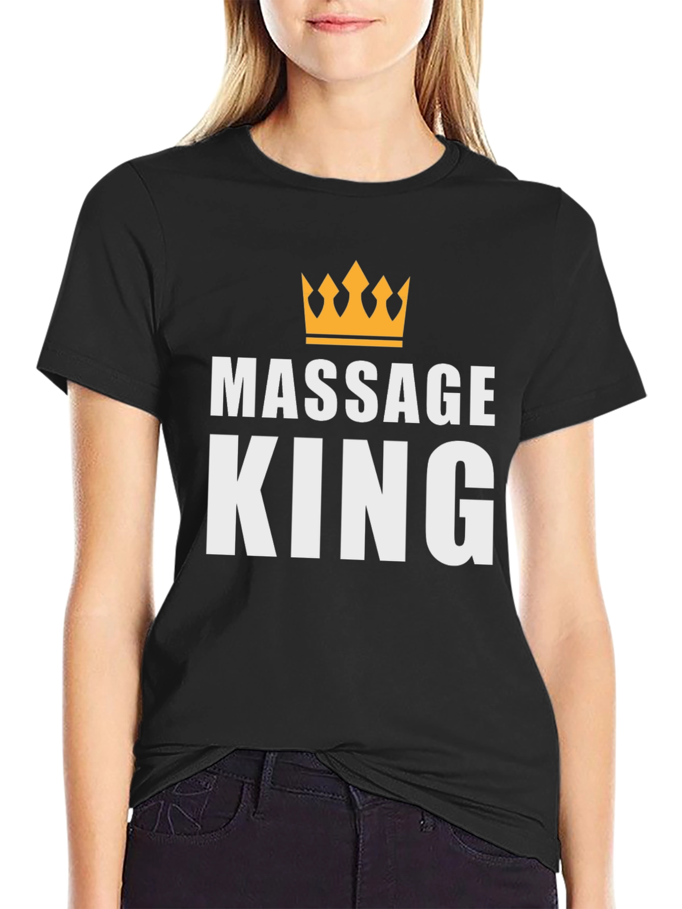 Camiseta Massage King Negra para Hombre