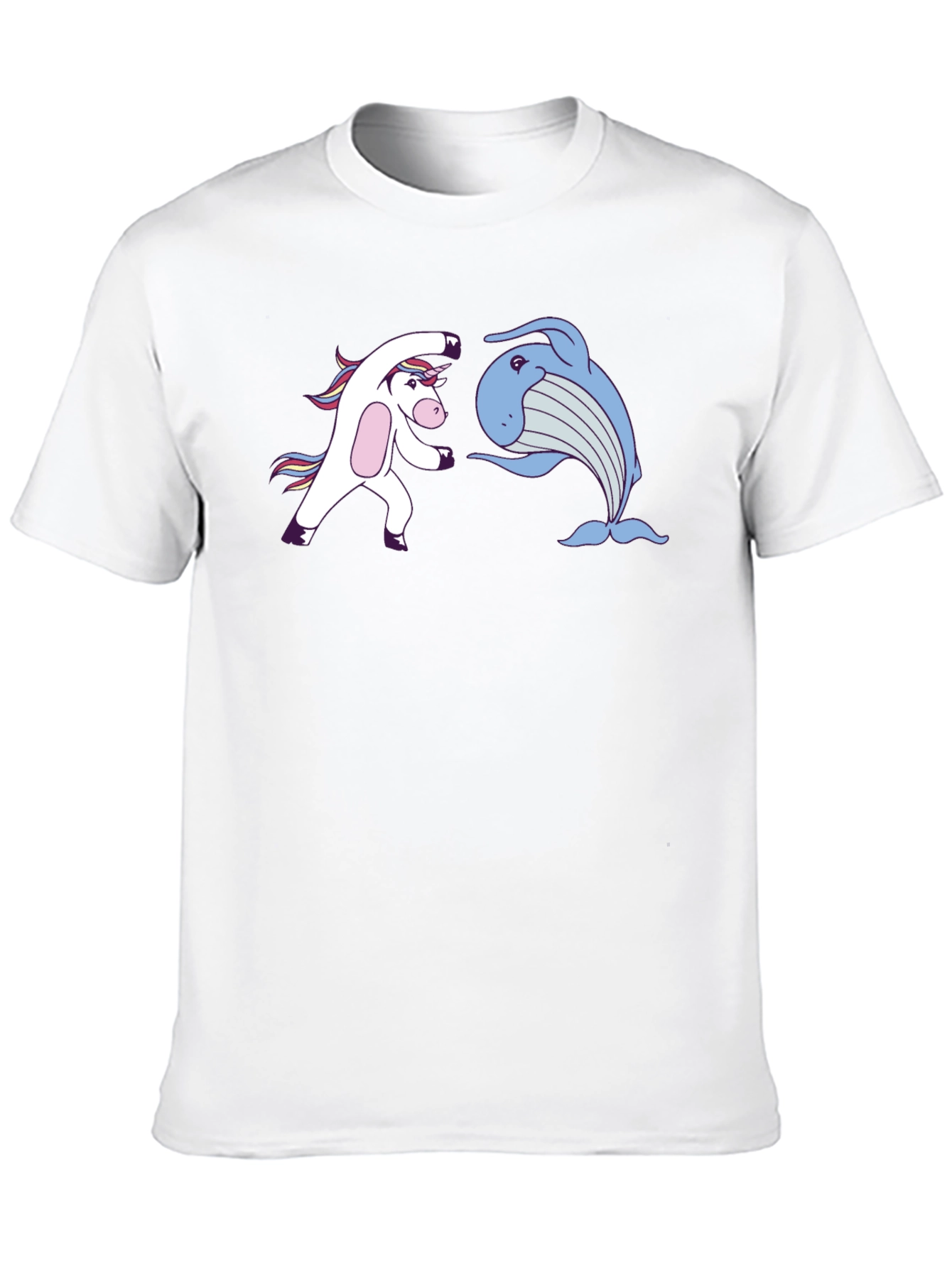 Camiseta Negra: Unicornio vs Ballena