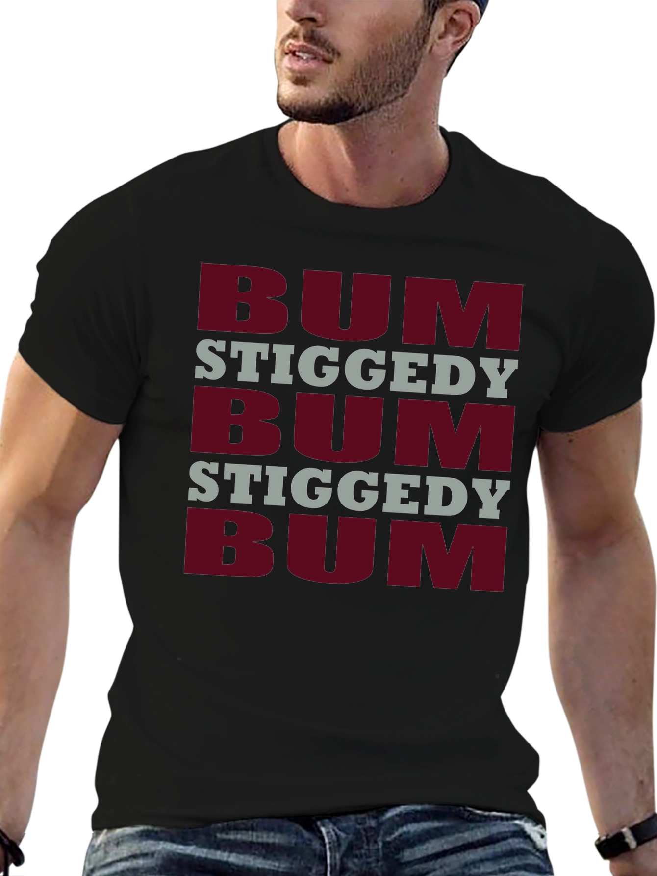 Camiseta Negra Estampada Bum Stiggedy Bum