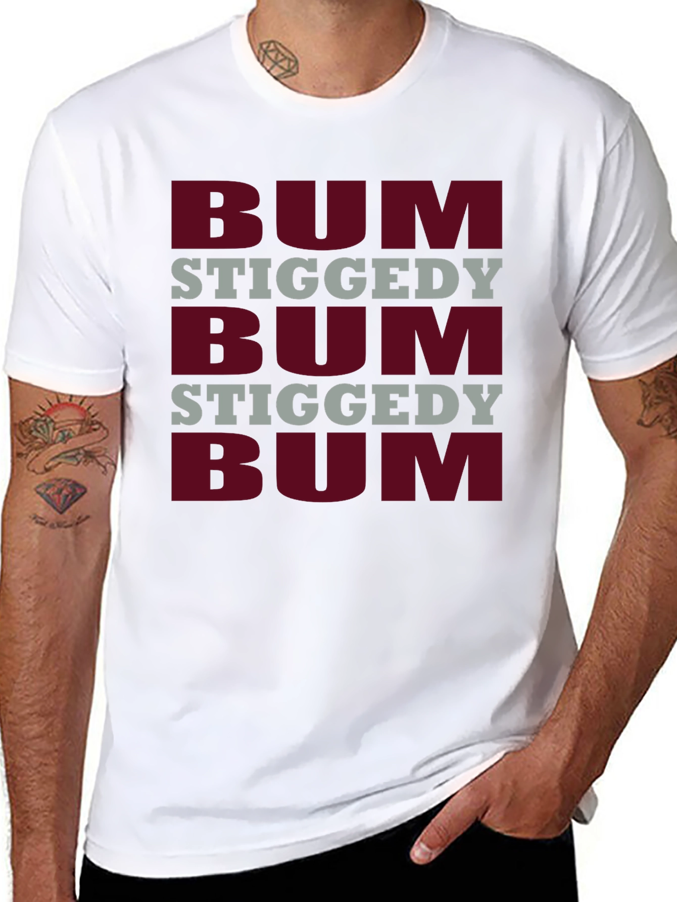 Camiseta Negra Estampada Bum Stiggedy Bum