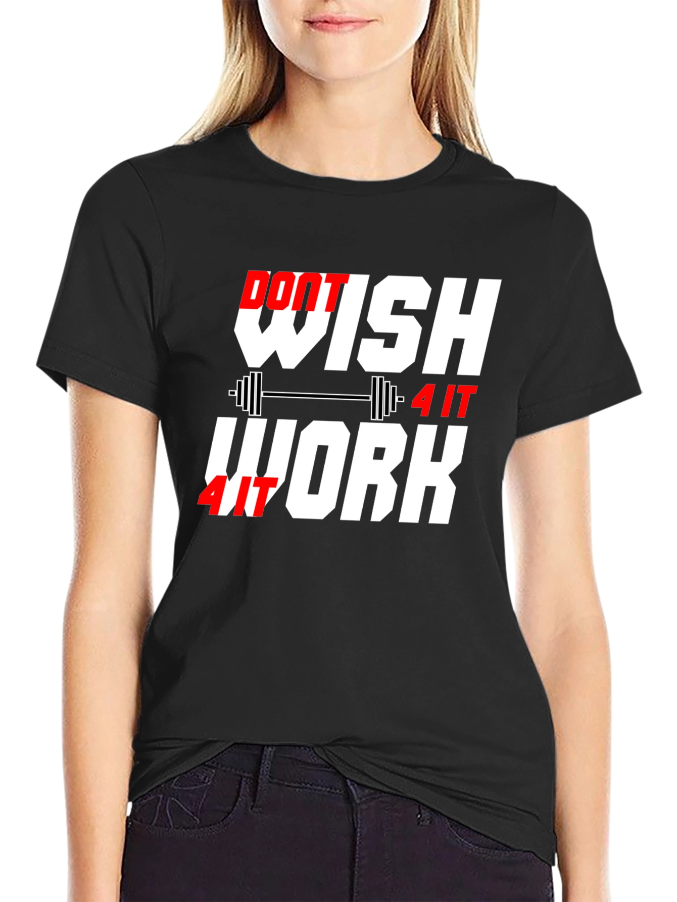 Camiseta Negra Motivacional: Trabaja por ello