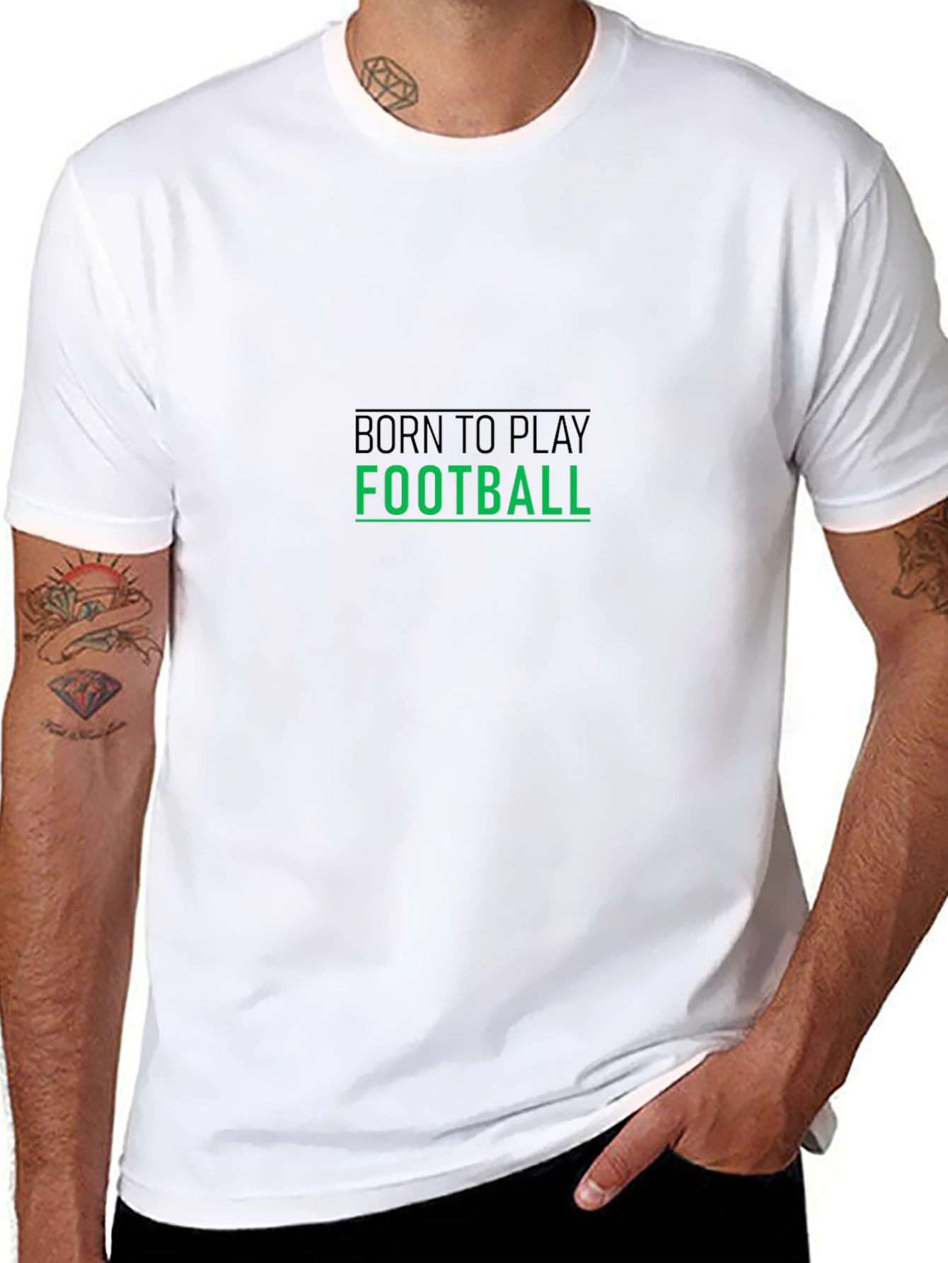 Camiseta Negra Hombre Born to Play Football