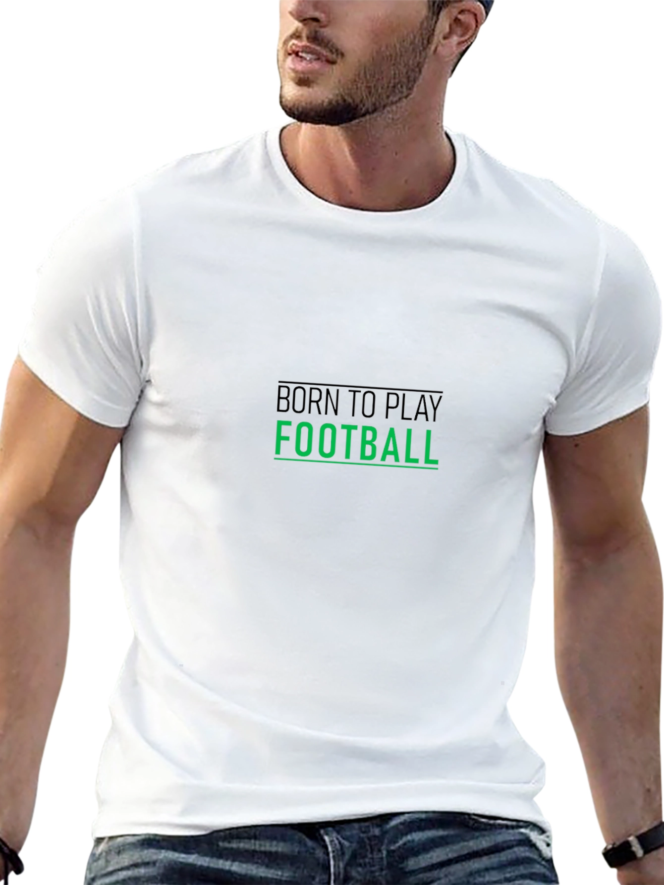 Camiseta Negra Hombre Born to Play Football