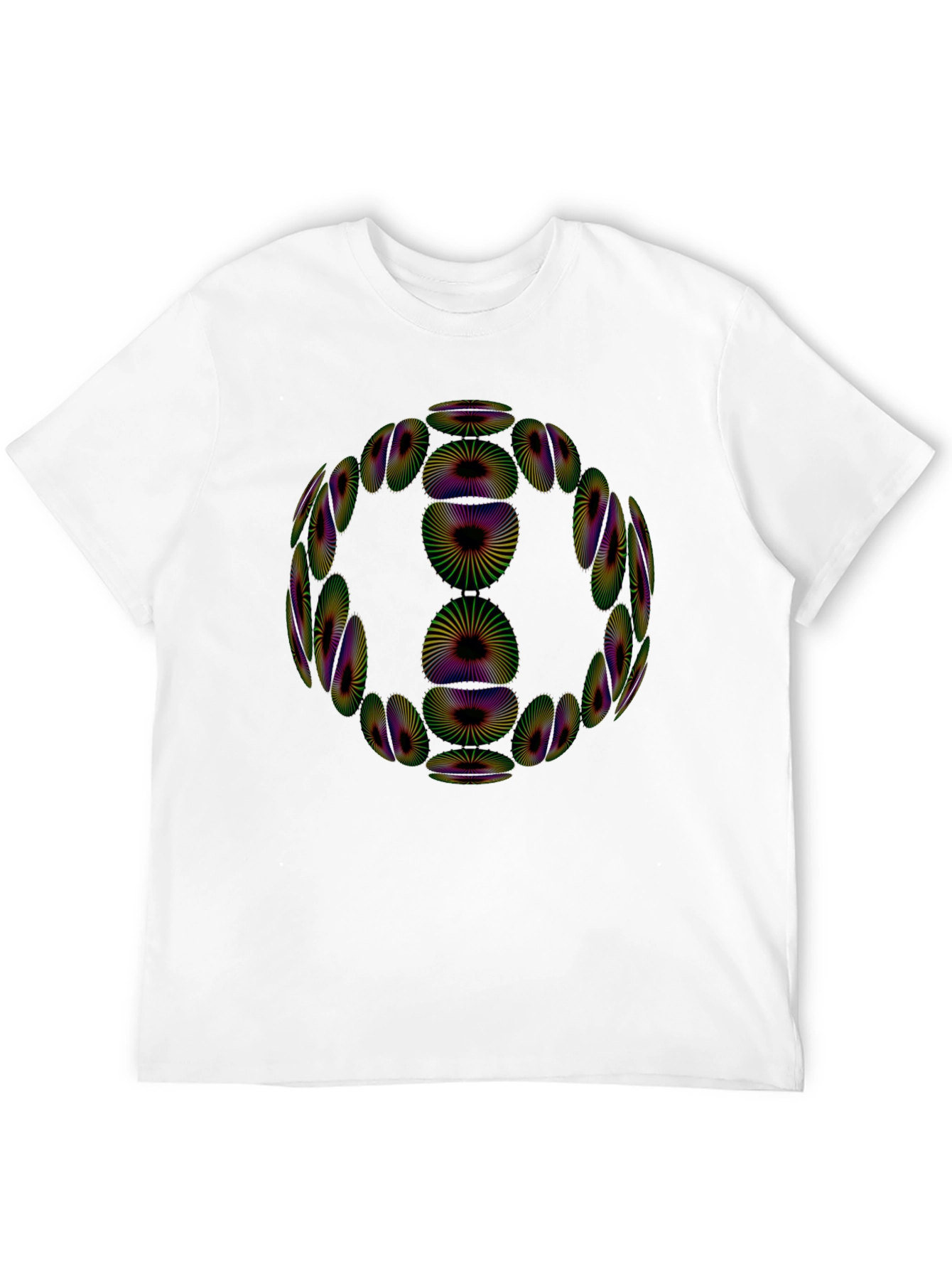 Camiseta Negra Diseño Geométrico Psicodélico