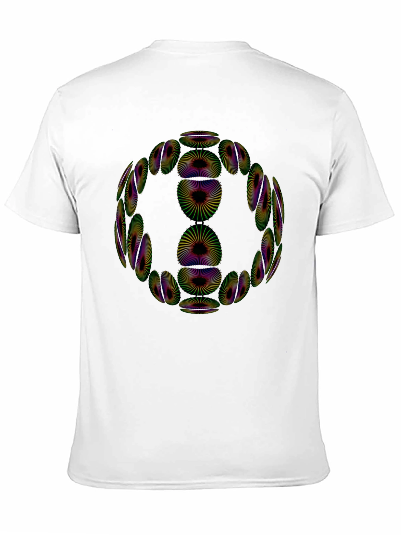 Camiseta Negra Diseño Geométrico Psicodélico