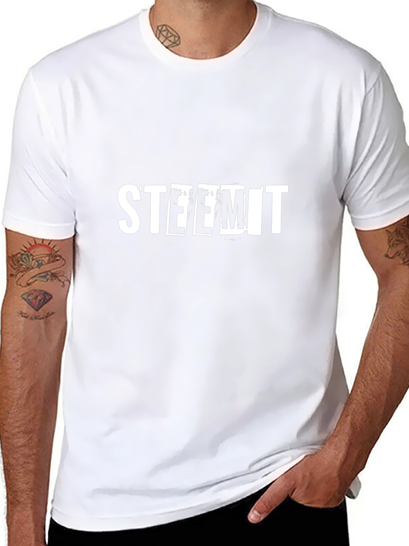 Camiseta Negra Steemit - Diseño Moderno