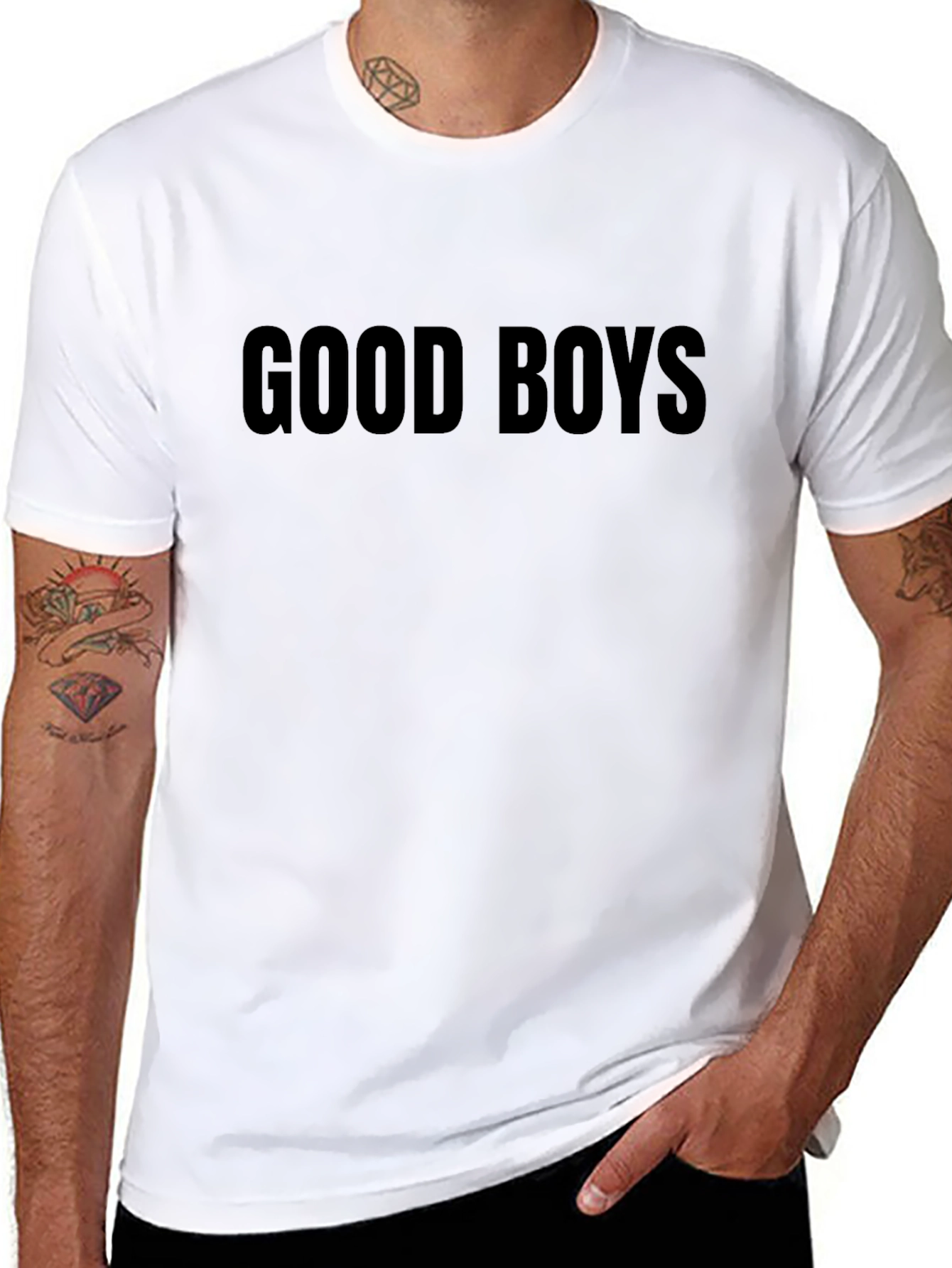 Camiseta Negra Good Boys para Hombre