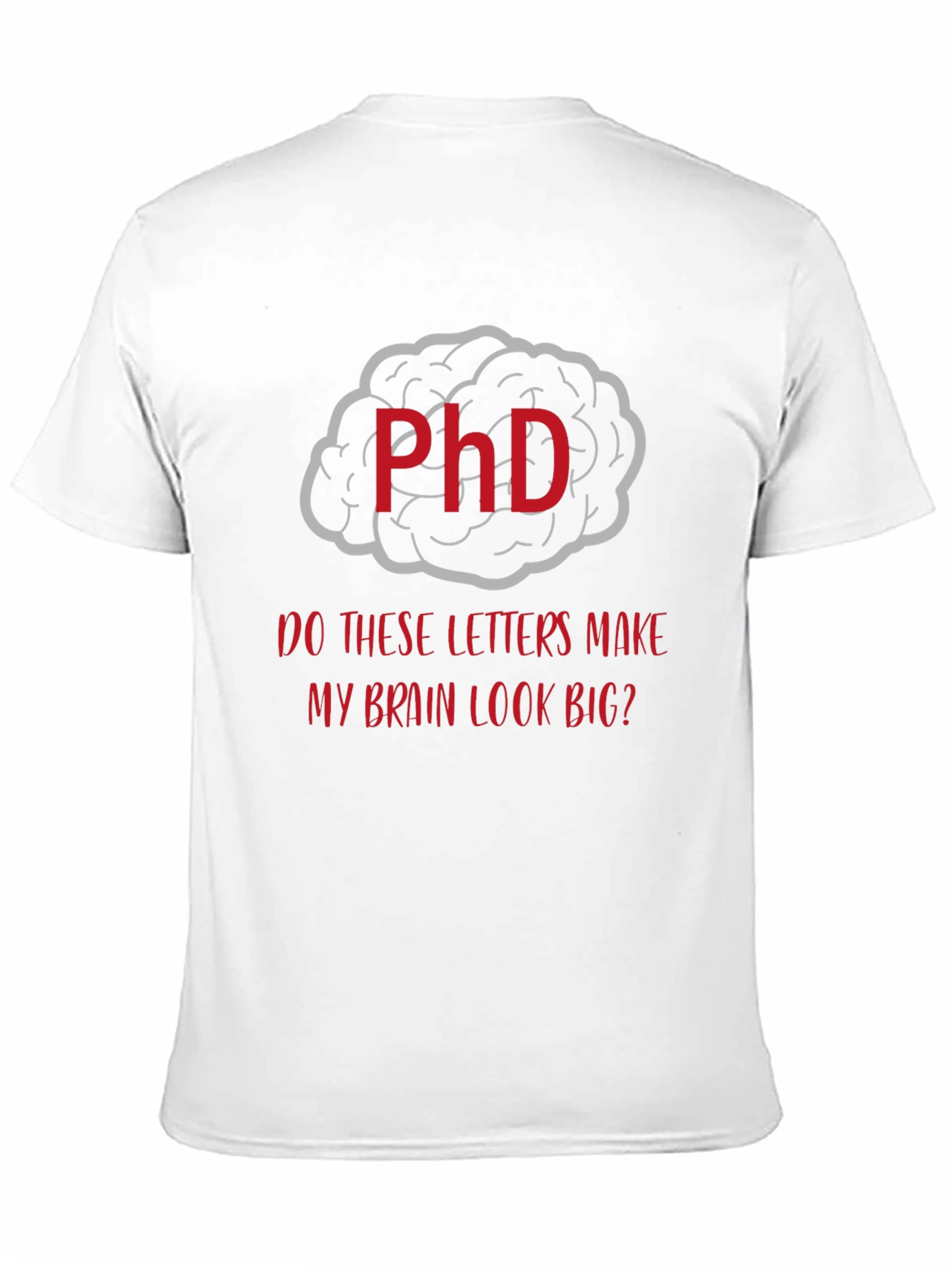 Camiseta Negra PhD Cerebro Grande Hombre