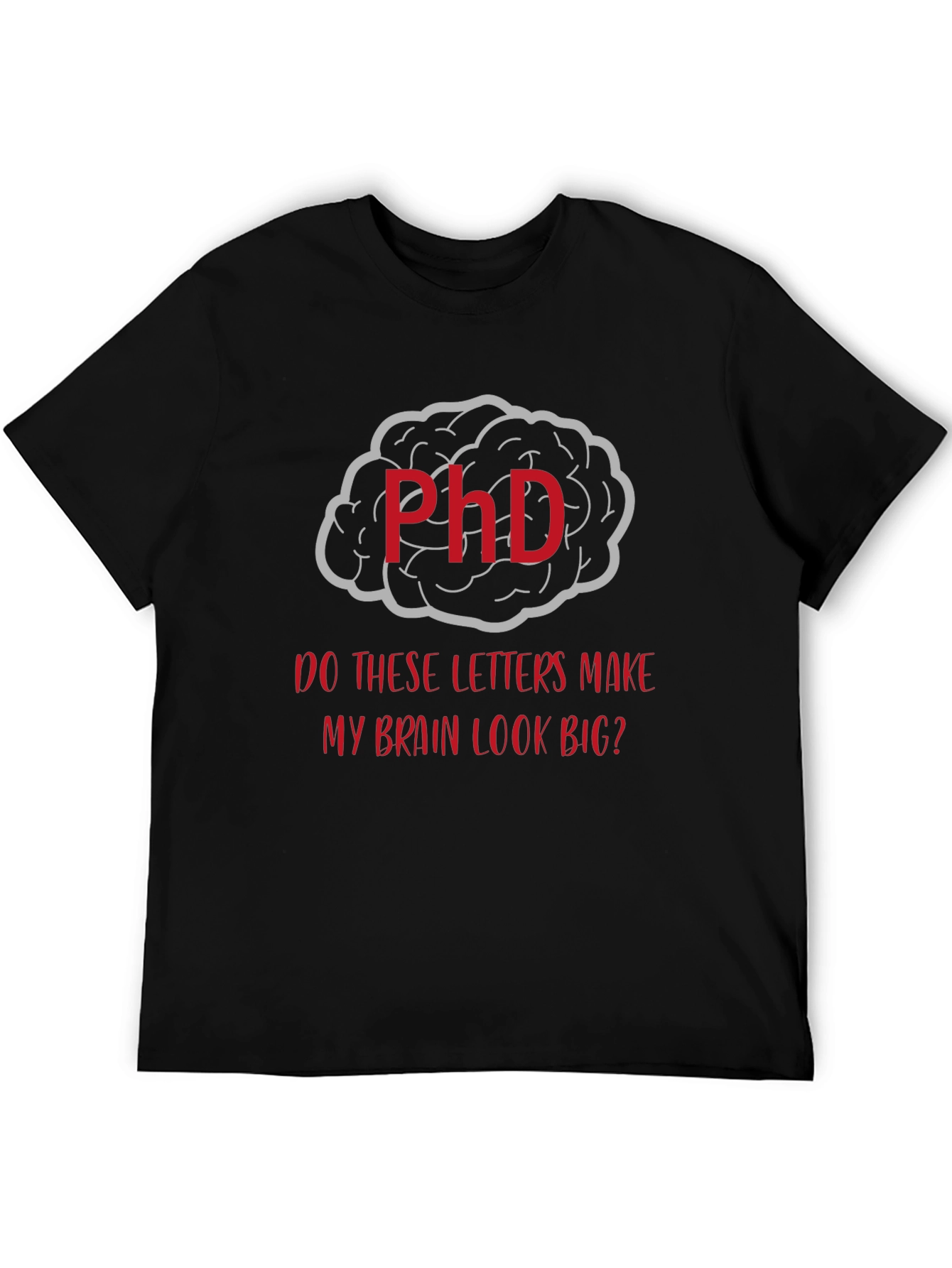 Camiseta Negra PhD Cerebro Grande Hombre