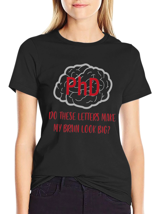 Camiseta Negra PhD Cerebro Grande Hombre