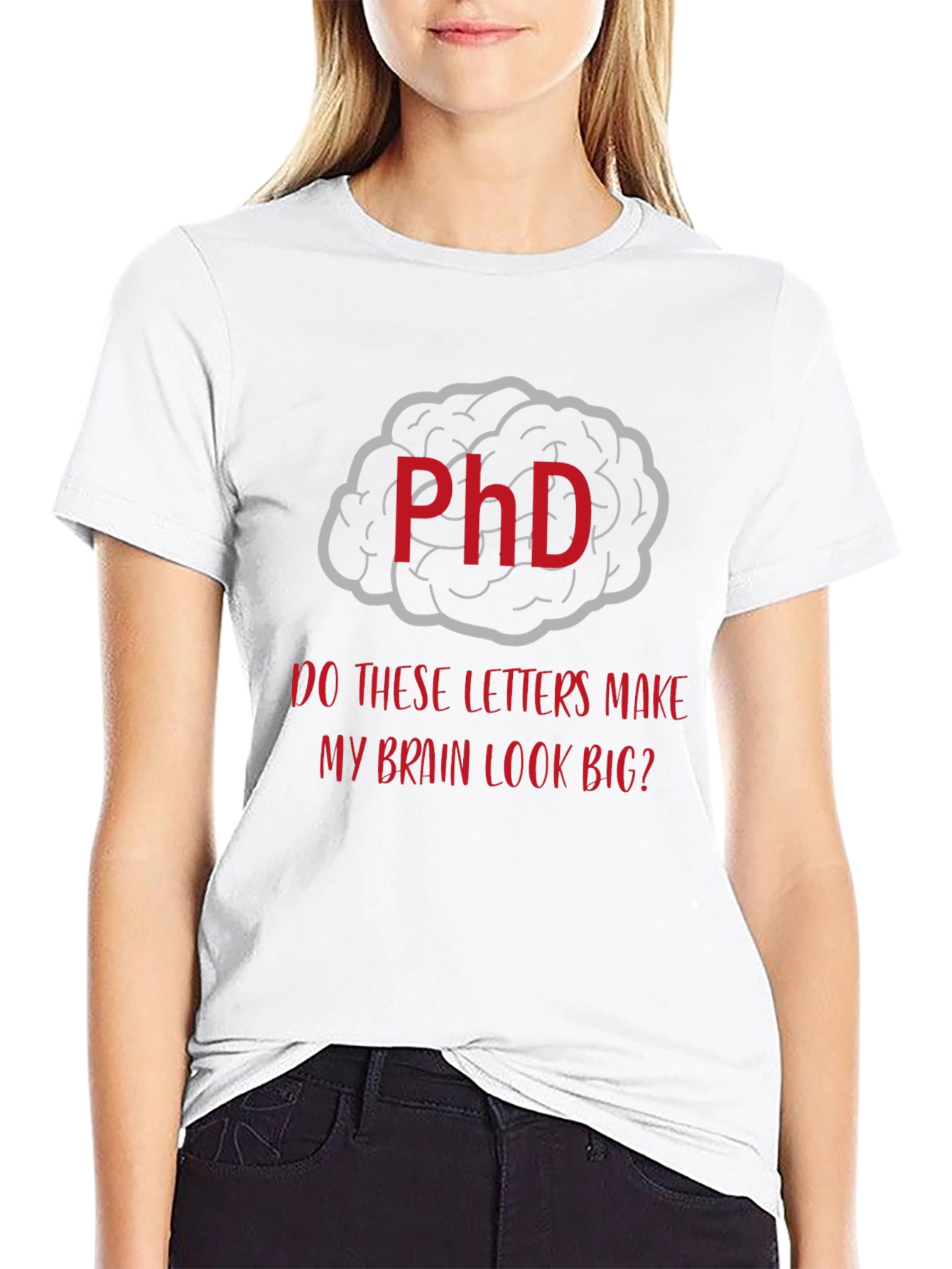 Camiseta Negra PhD Cerebro Grande Hombre