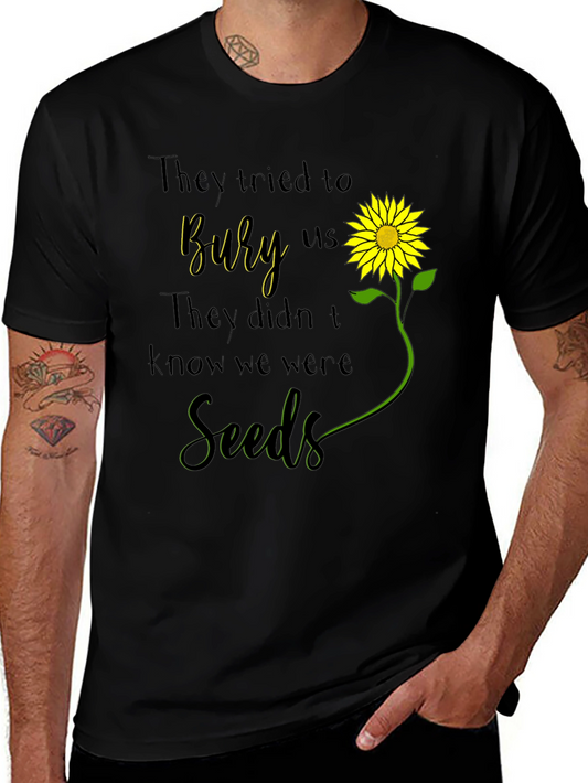 Camiseta con Diseño de Girasol y Frase Motivacional
