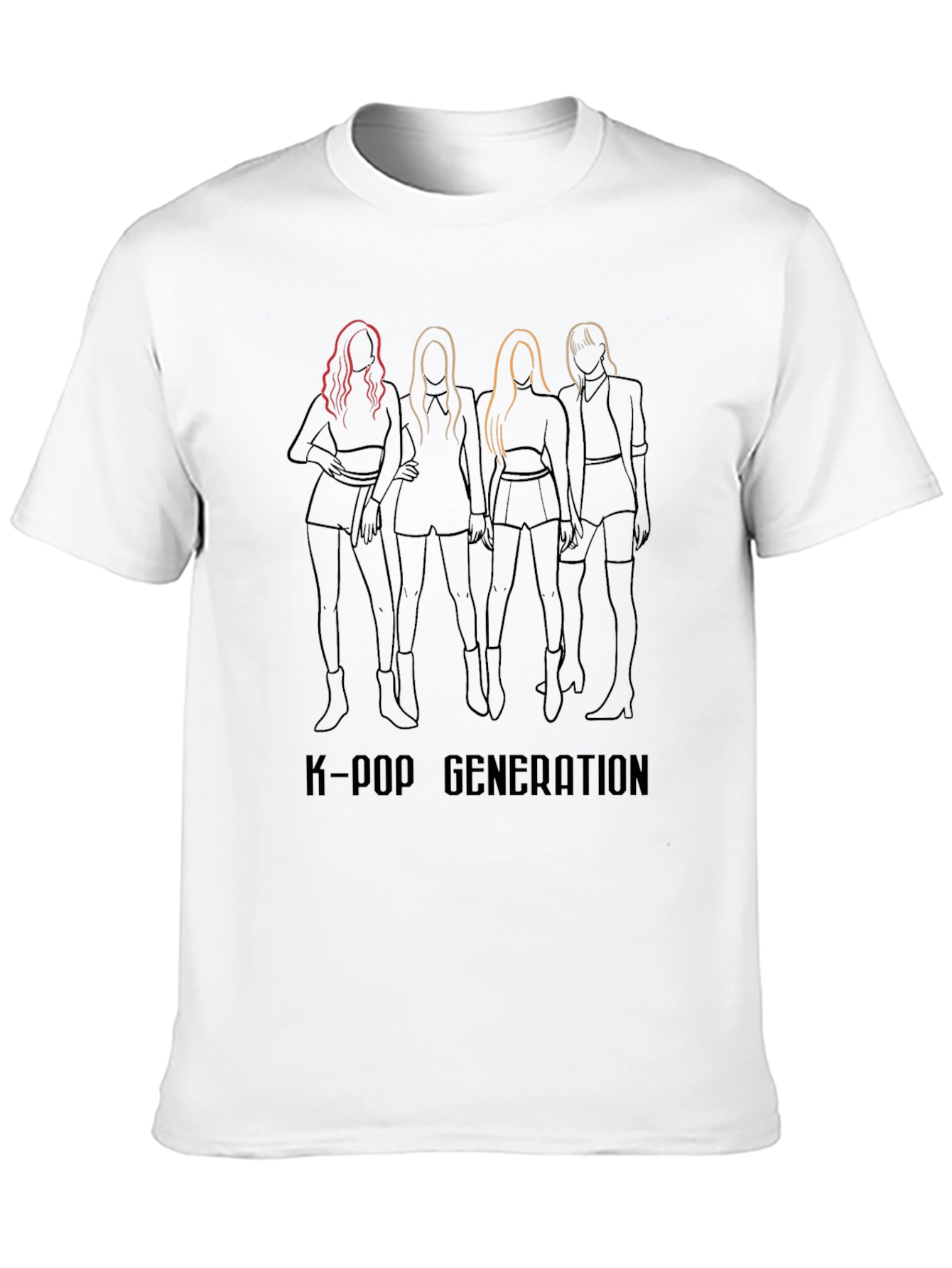 Camiseta Negra K-Pop Generation Estampada