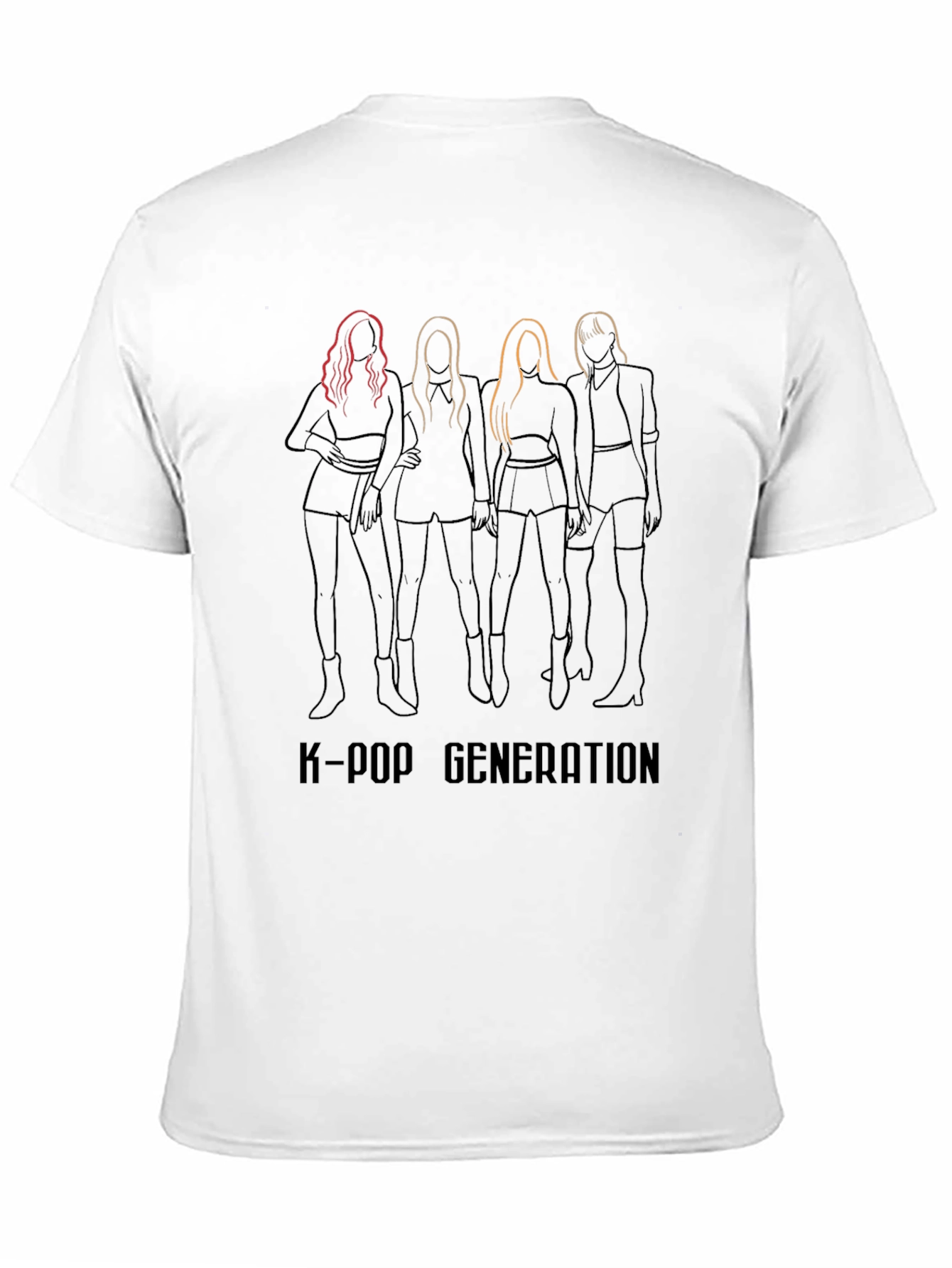 Camiseta Negra K-Pop Generation Estampada
