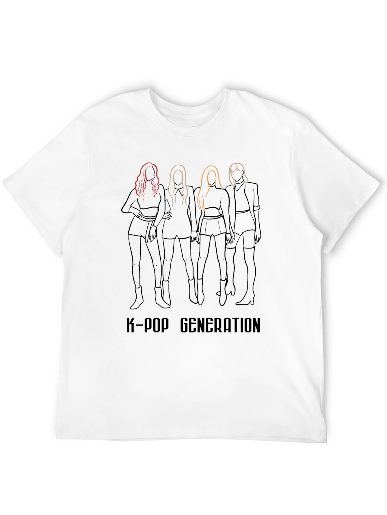 Camiseta Negra K-Pop Generation Estampada
