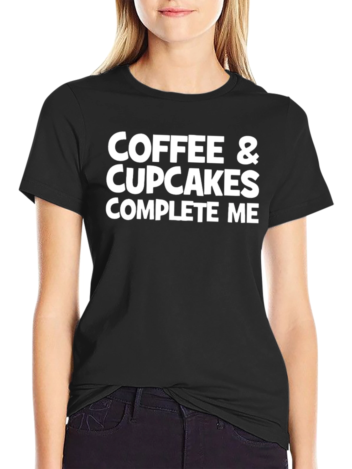 Camiseta Negra: Coffee & Cupcakes