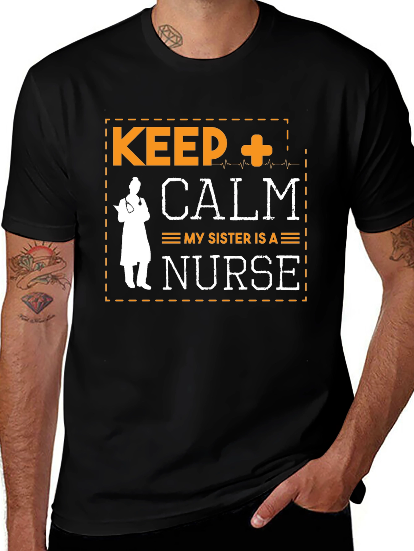 Camiseta Keep Calm My Sister Is A Nurse