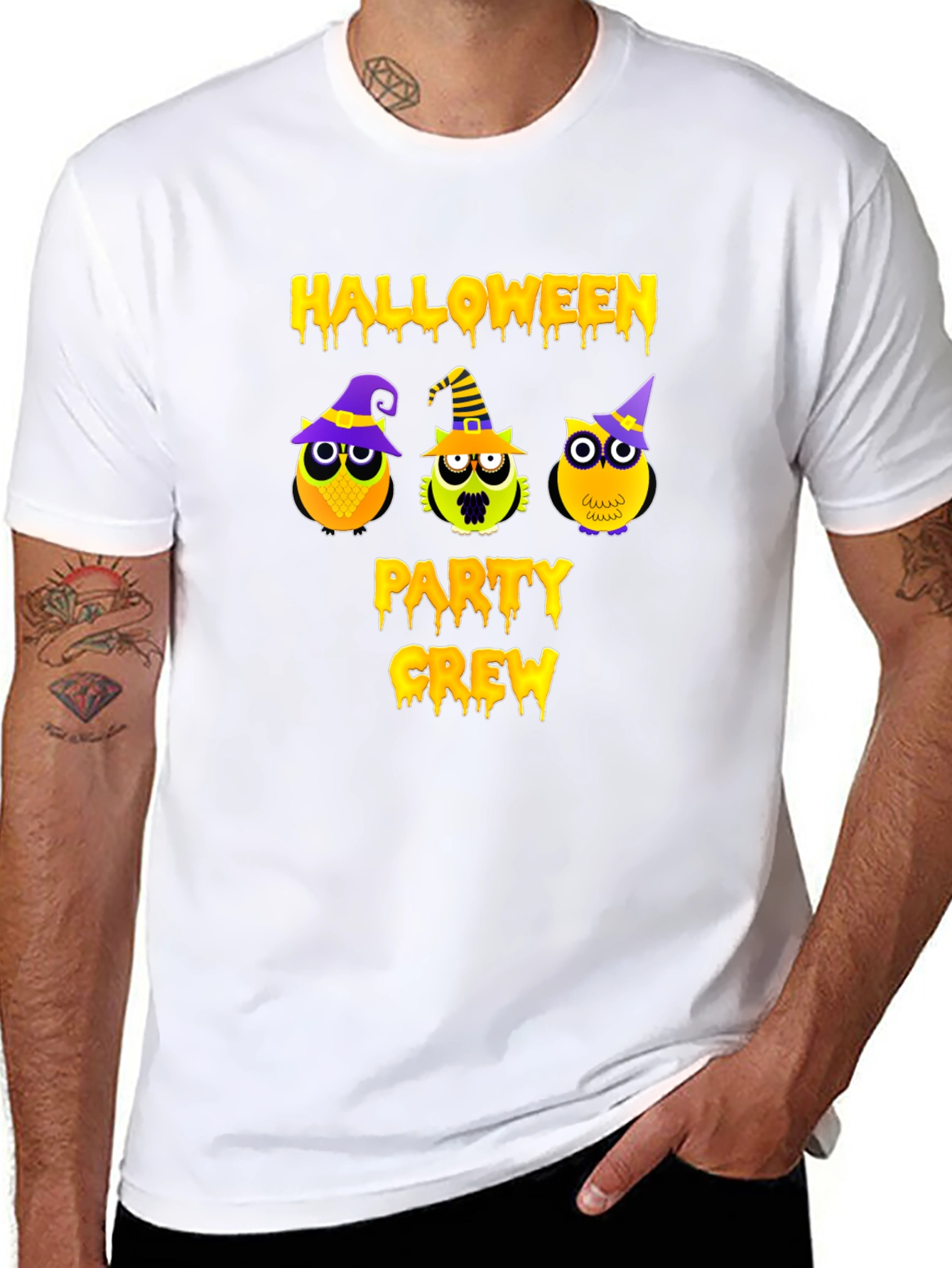 Camiseta Halloween Party Crew Owls