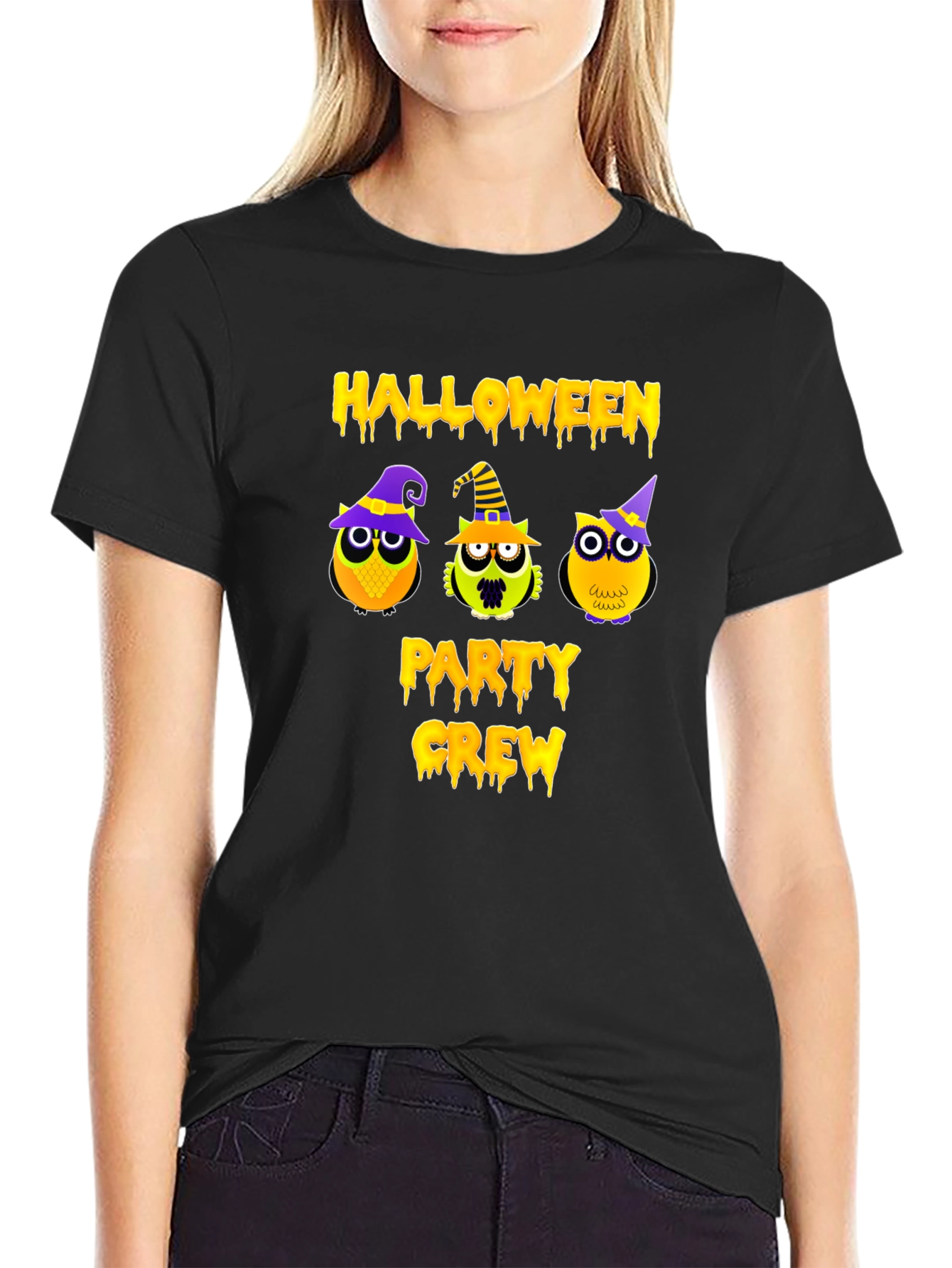 Camiseta Halloween Party Crew Owls