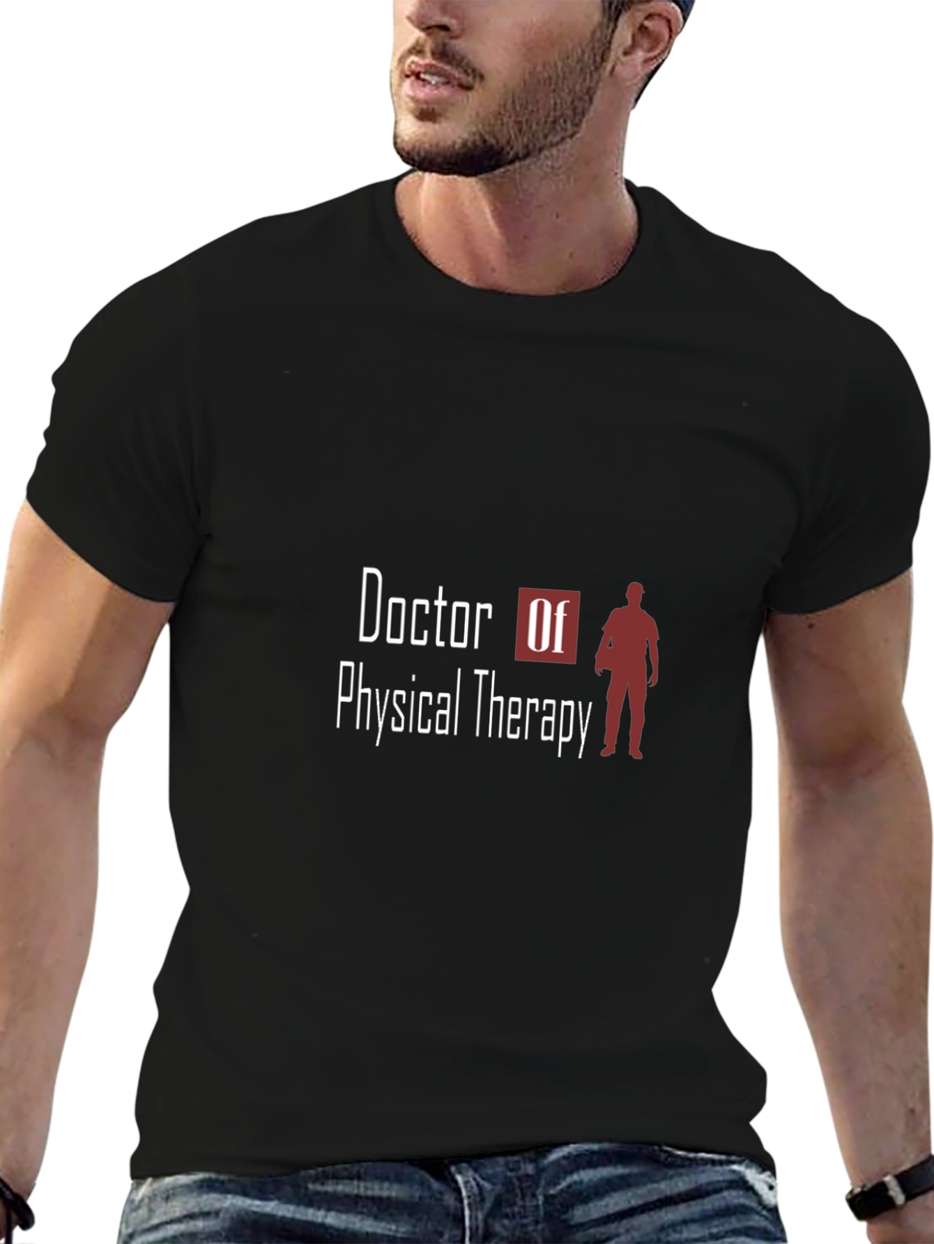 Camiseta Negra Doctor en Fisioterapia