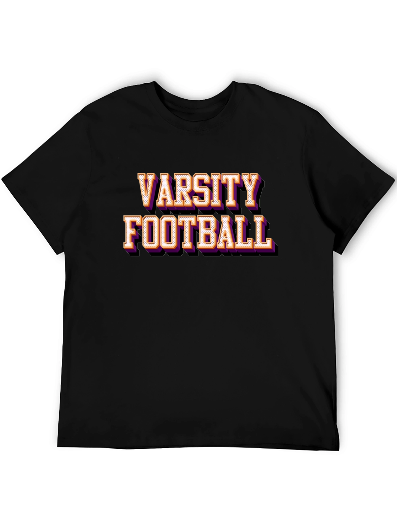 Camiseta Negra Varsity Football Estilo Retro
