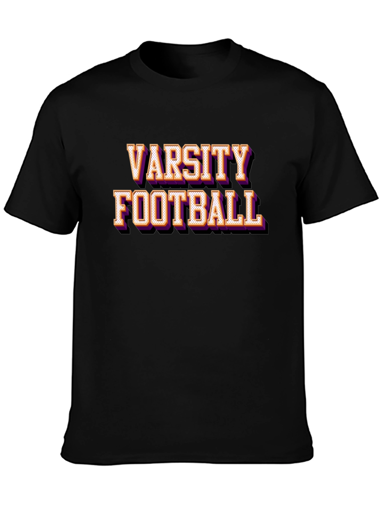 Camiseta Negra Varsity Football Estilo Retro