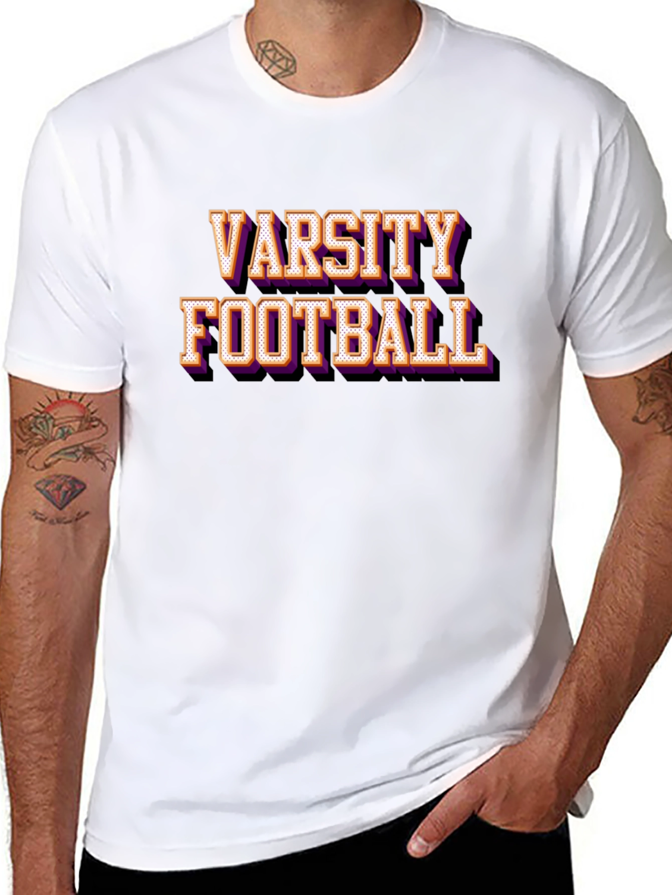 Camiseta Negra Varsity Football Estilo Retro