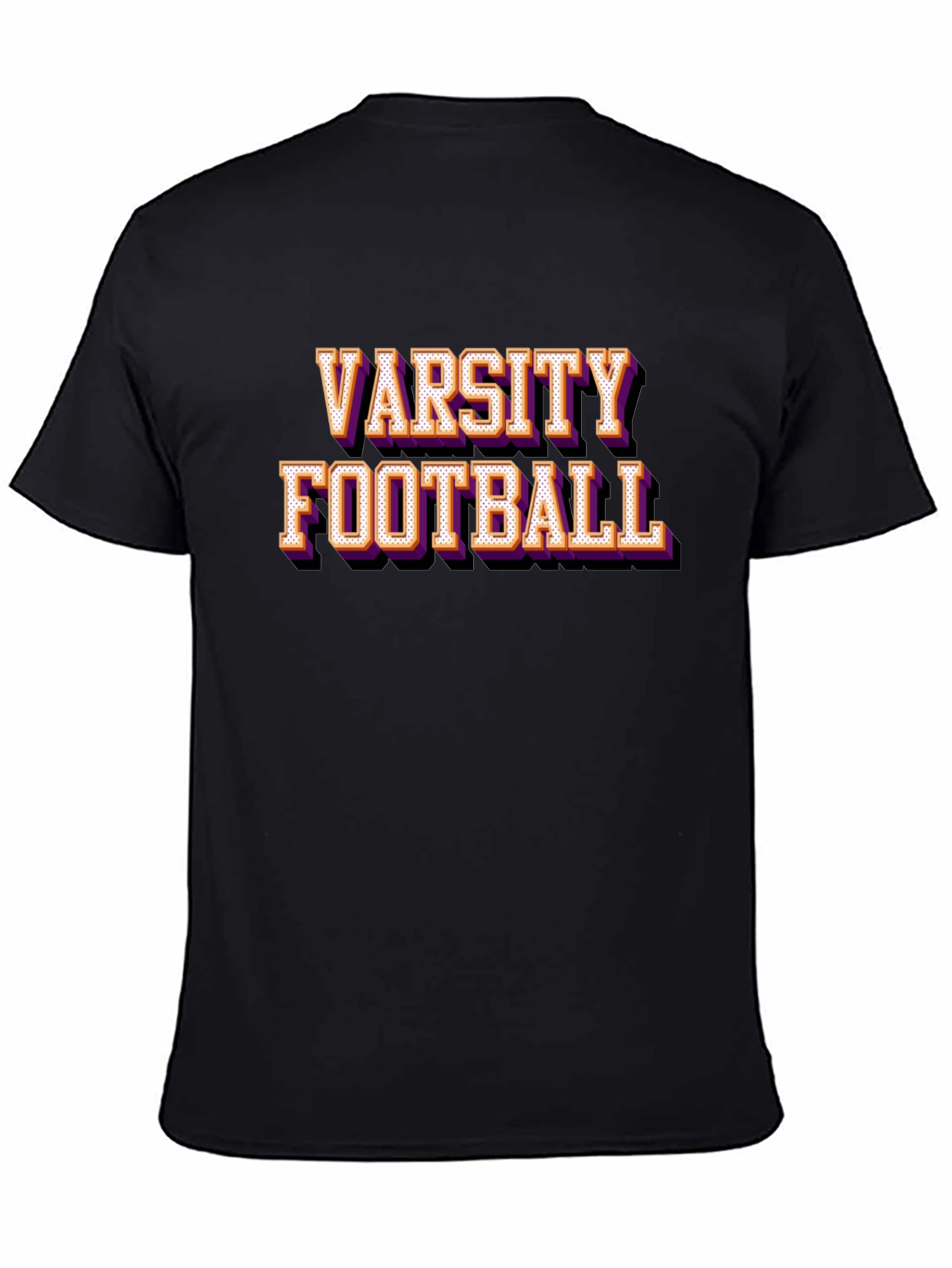 Camiseta Negra Varsity Football Estilo Retro