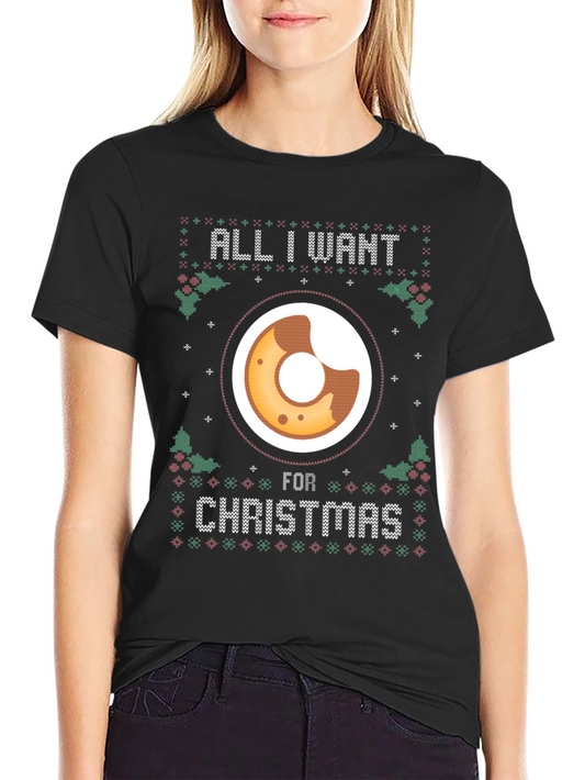 Camiseta Navideña All I Want is Donut