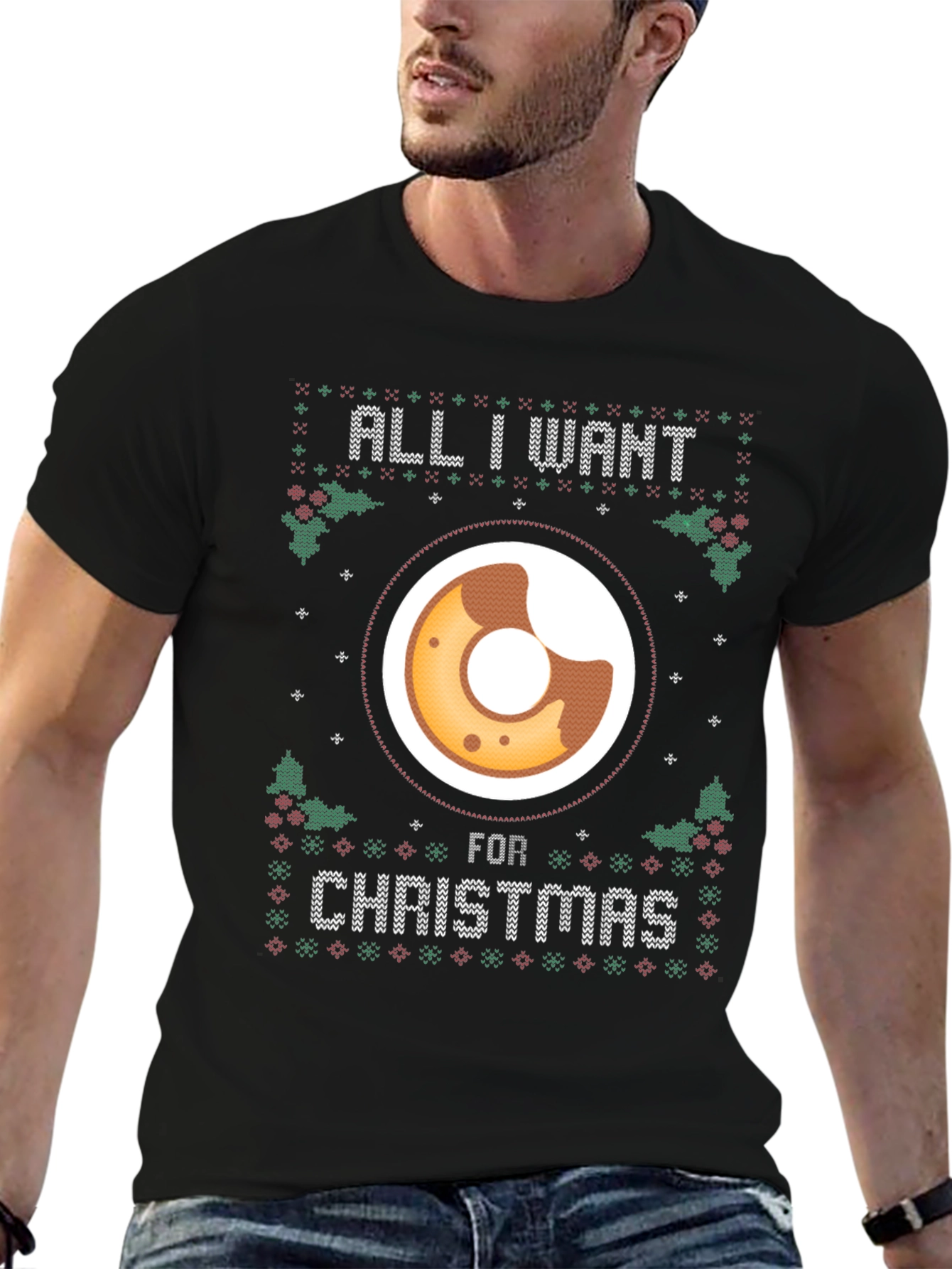 Camiseta Navideña All I Want is Donut