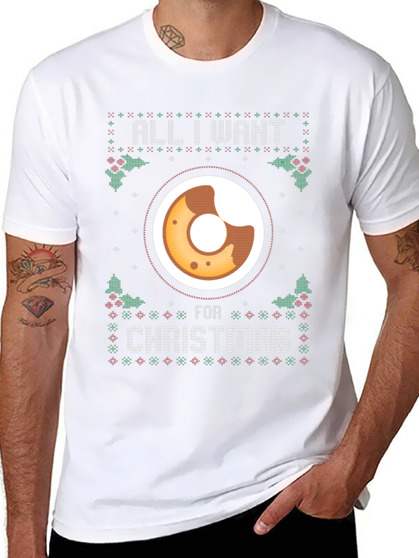 Camiseta Navideña All I Want is Donut