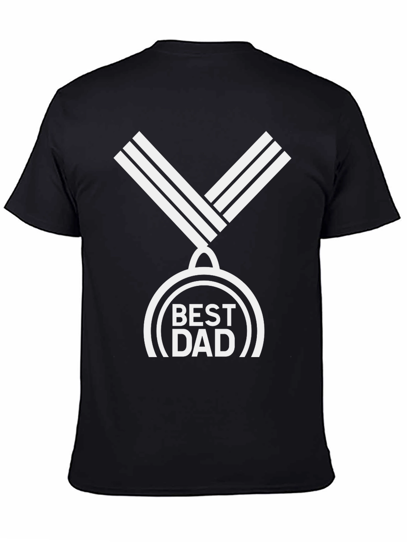 Camiseta Negra Mejor Papá con Diseño de Medalla