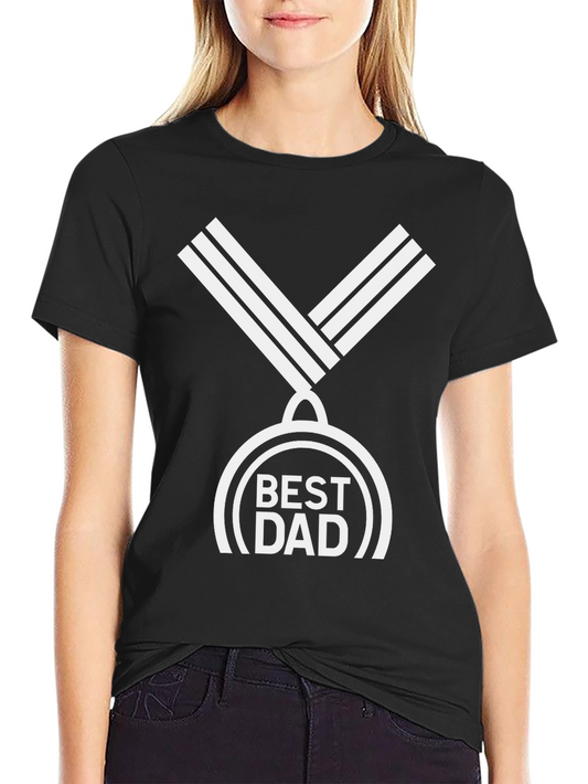 Camiseta Negra Mejor Papá con Diseño de Medalla