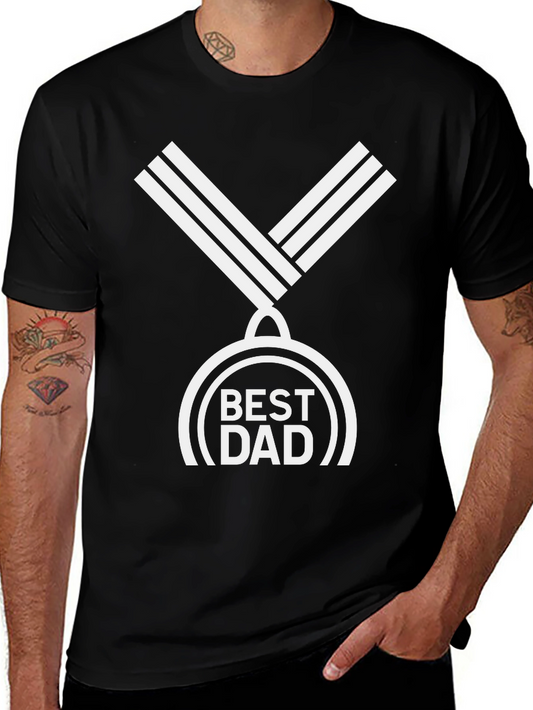 Camiseta Negra Mejor Papá con Diseño de Medalla