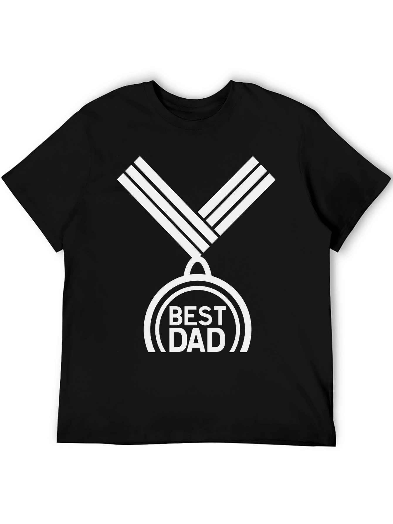 Camiseta Negra Mejor Papá con Diseño de Medalla