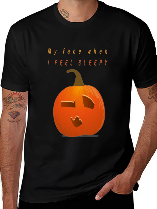 Camiseta Negra con Calabaza Somnolienta