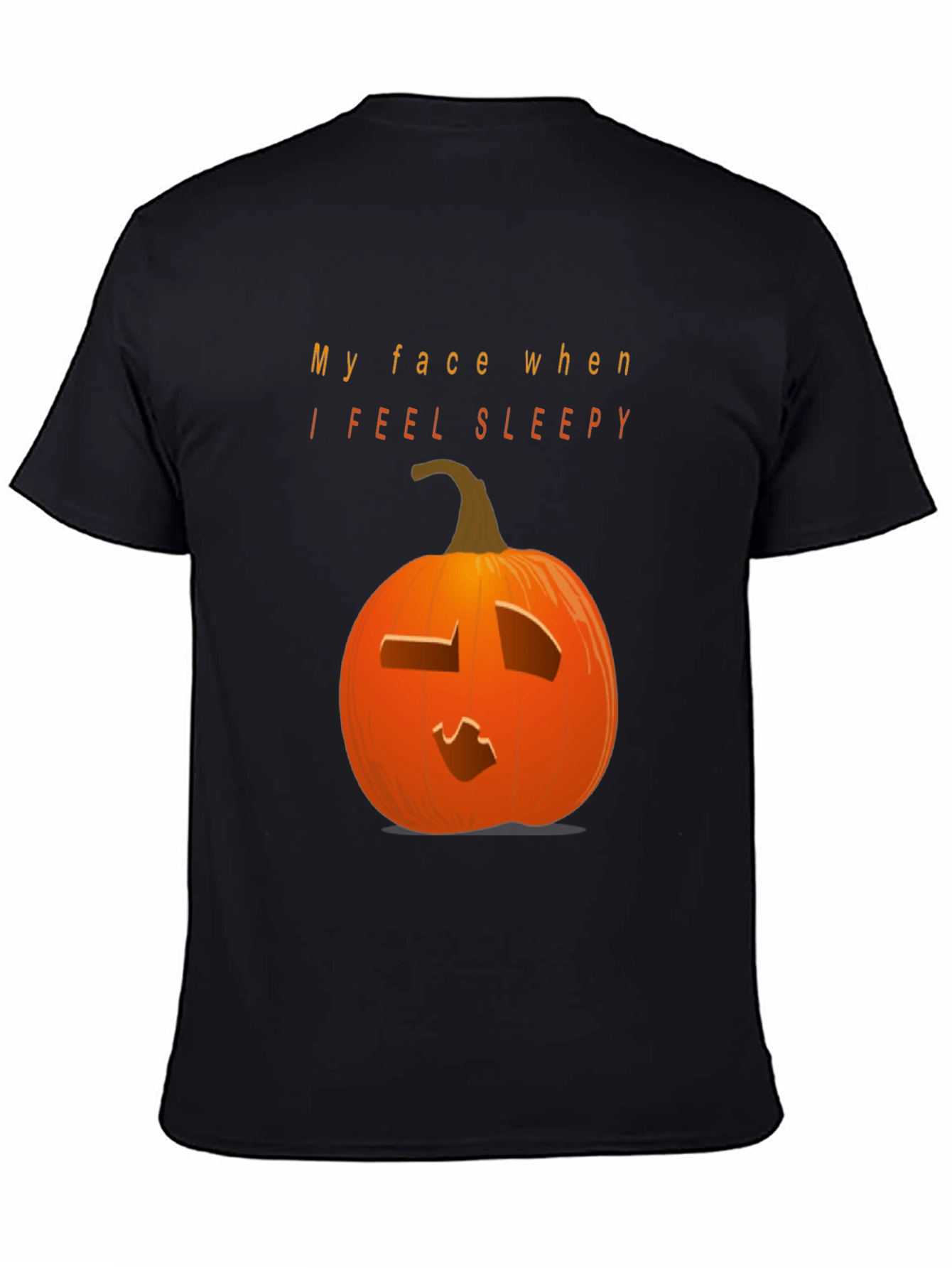 Camiseta Negra con Calabaza Somnolienta