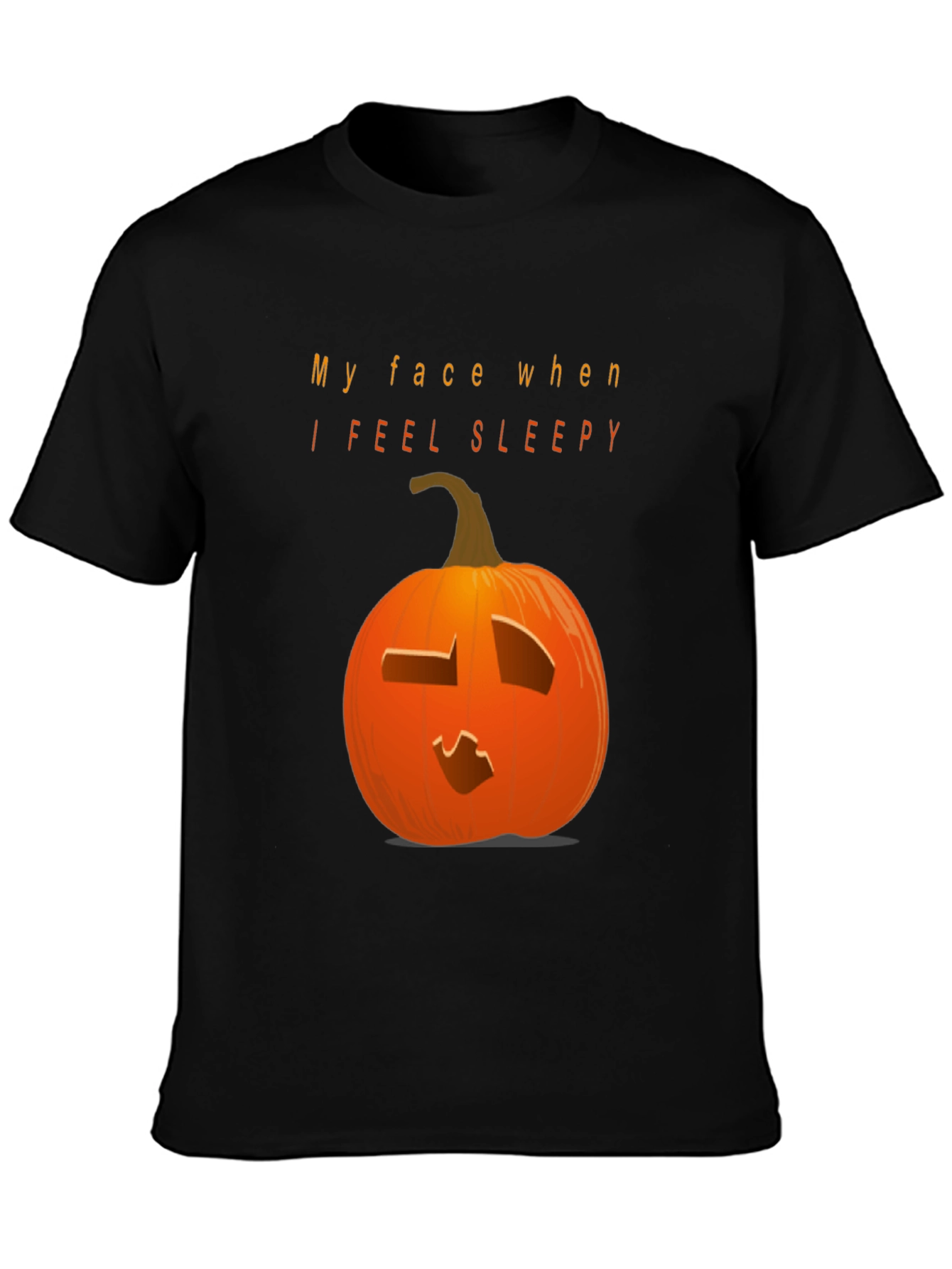Camiseta Negra con Calabaza Somnolienta