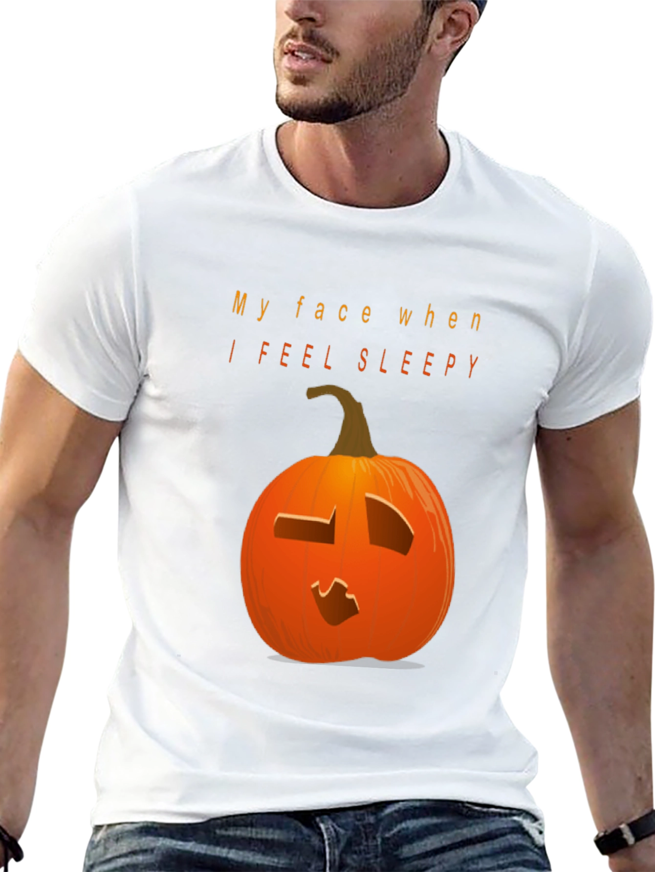 Camiseta Negra con Calabaza Somnolienta