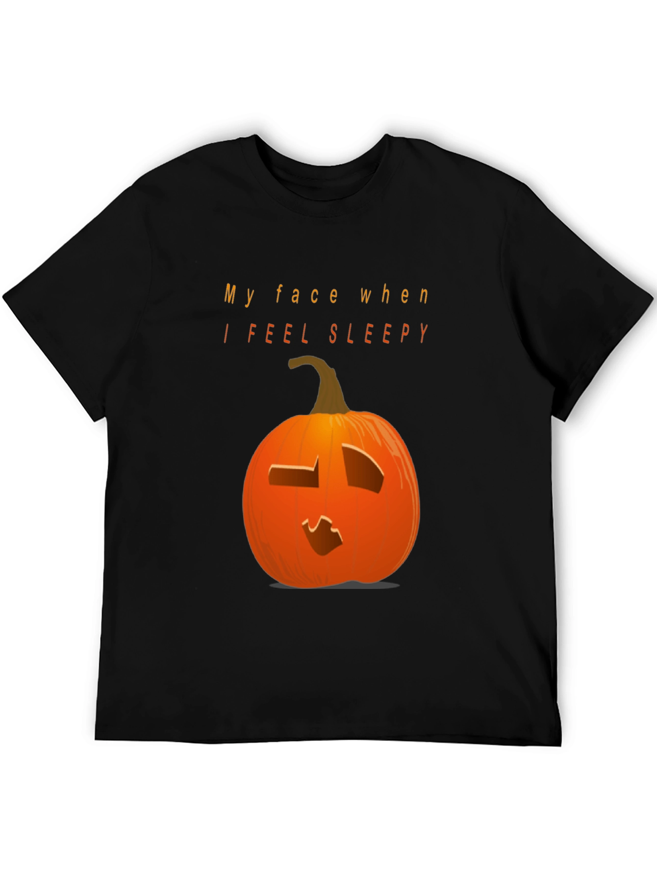 Camiseta Negra con Calabaza Somnolienta